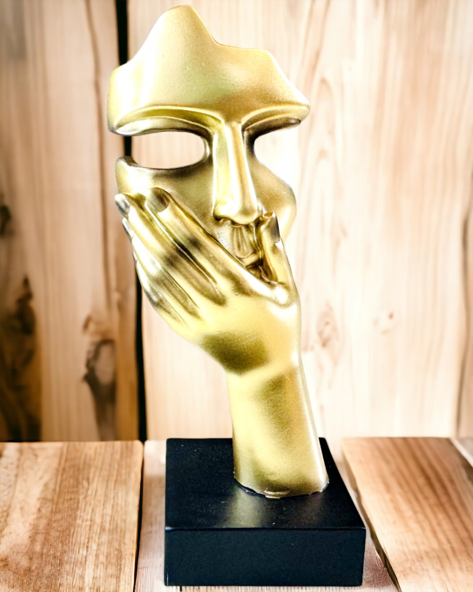 Escultura Abstrata de Mão "Toque de Arte" - Decoração de Escritório em Estilo Europeu, Personalização com gravação 2 peças