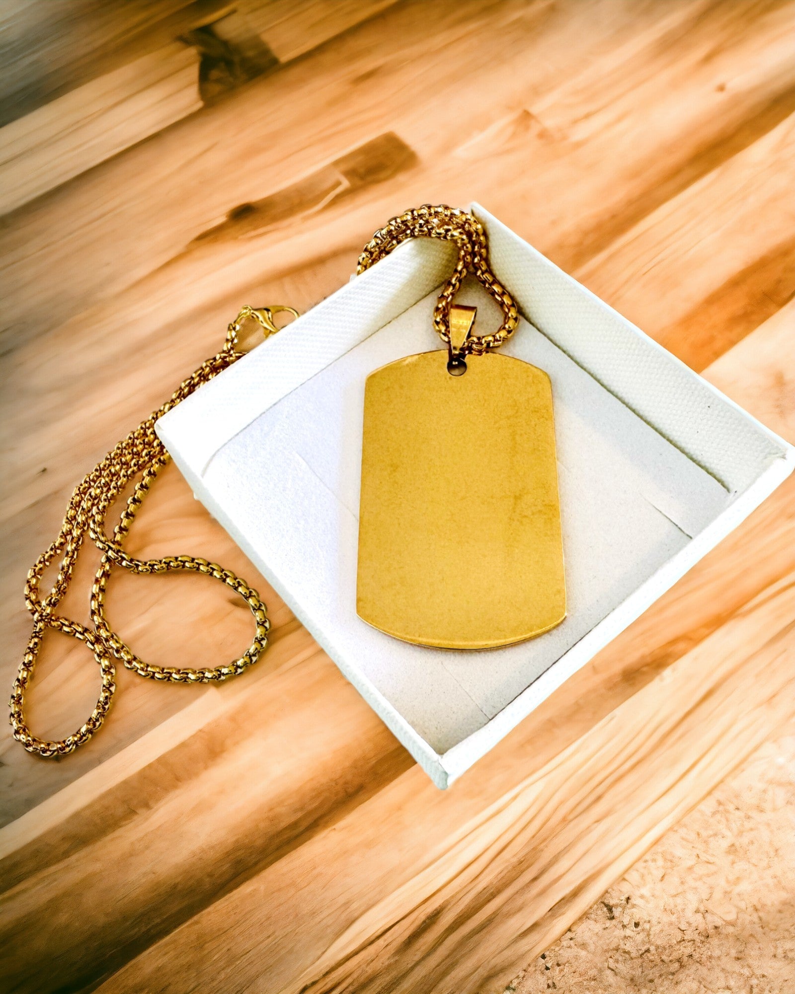 Colar com Dog Tag "Três Tons de Estilo" - Placa de Identificação - Pingente Elegante em Aço Inoxidável com Opção de Gravação