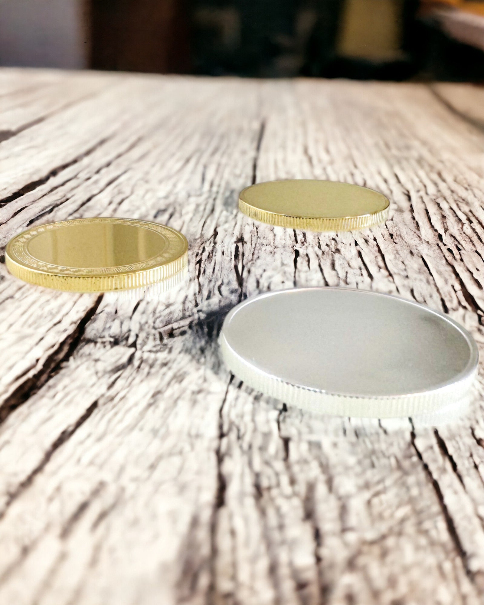 Moeda Desafio Vazia com Possibilidade de Personalização com Gravação – Colecionável, 40mm, quatro modelos