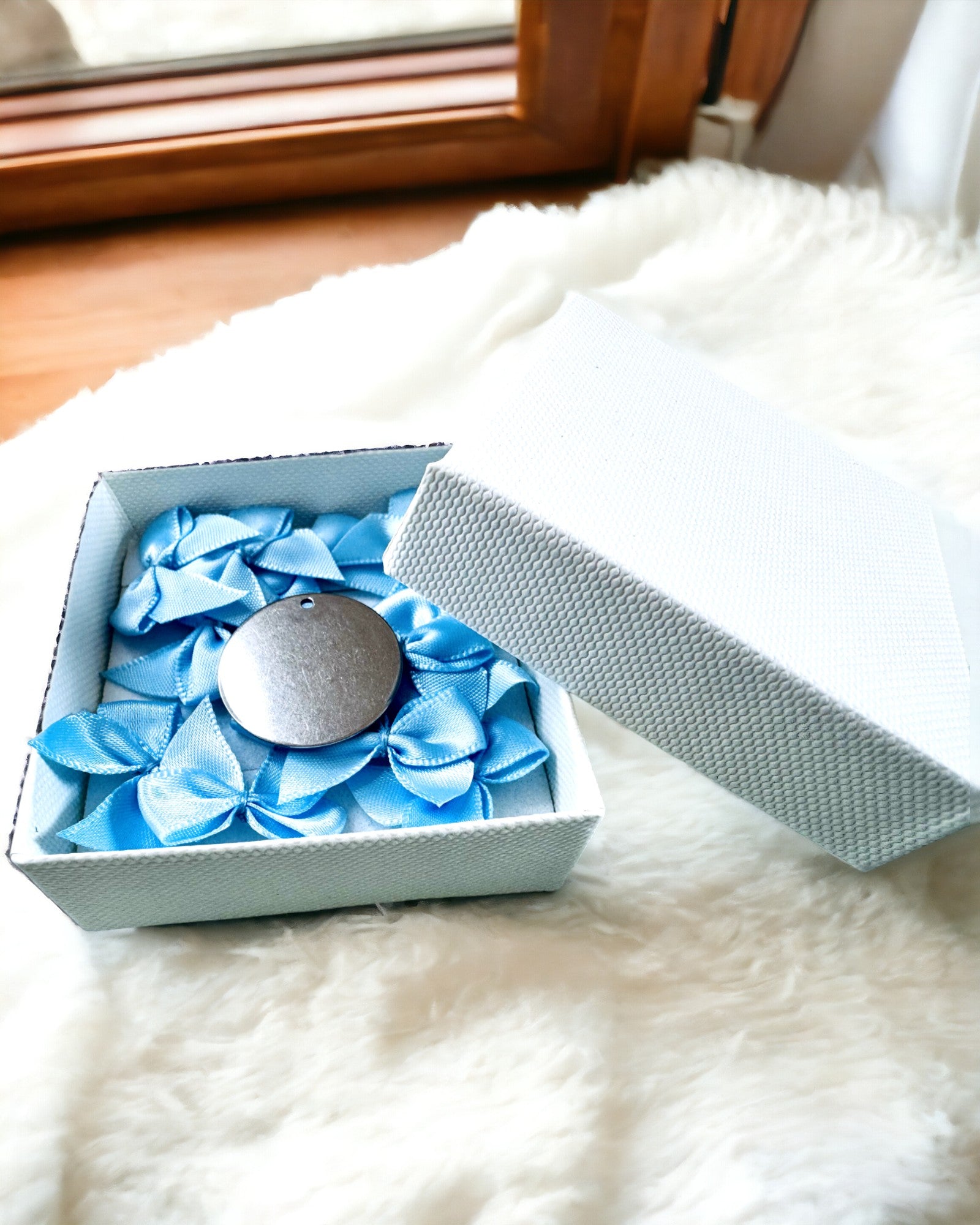 Pendente Redondo de Aço Inoxidável para presente com possibilidade de Personalização, gravação