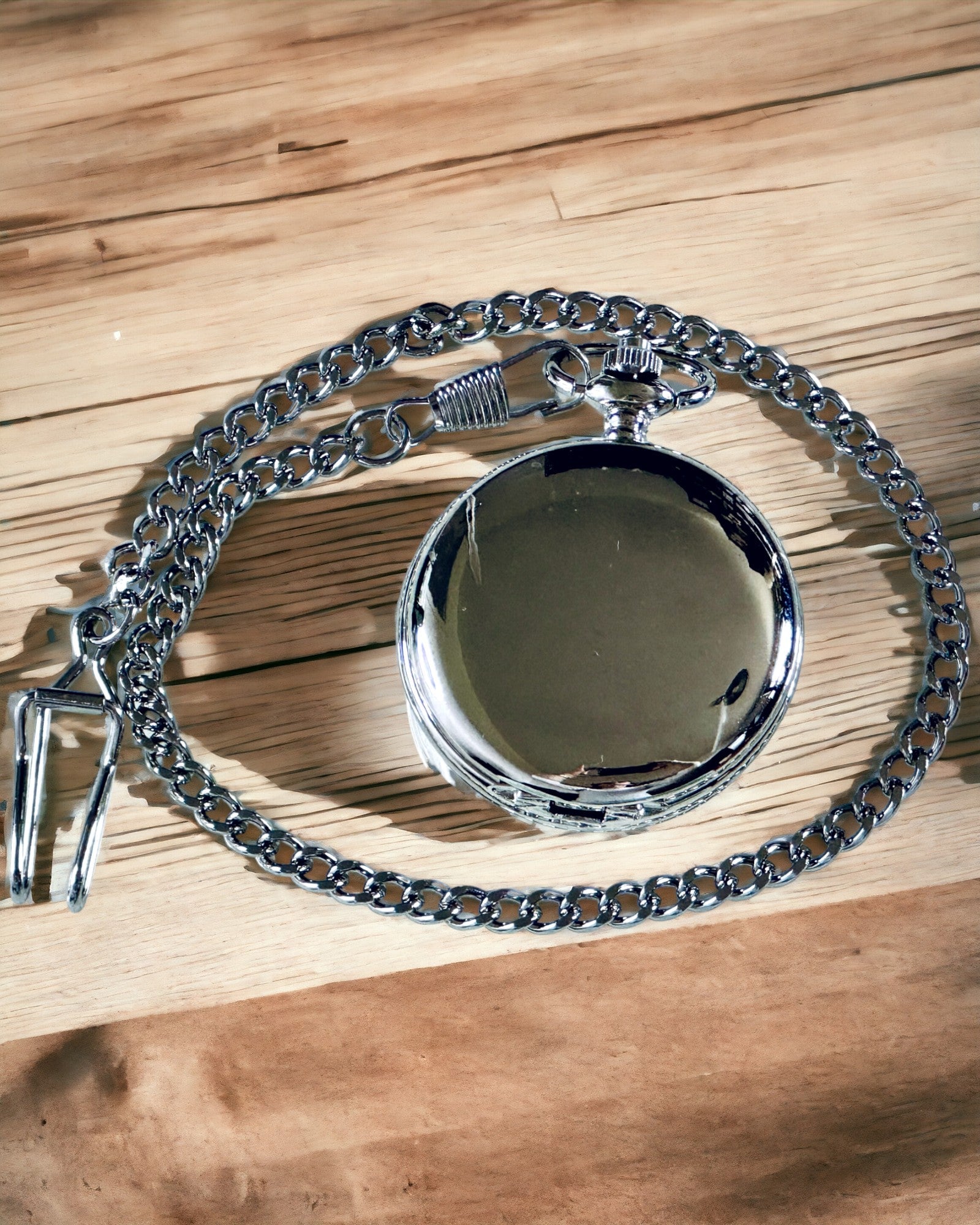 Relógio de Bolso Mecânico Clássico com Tampa Dupla, Manual, Cor Prata