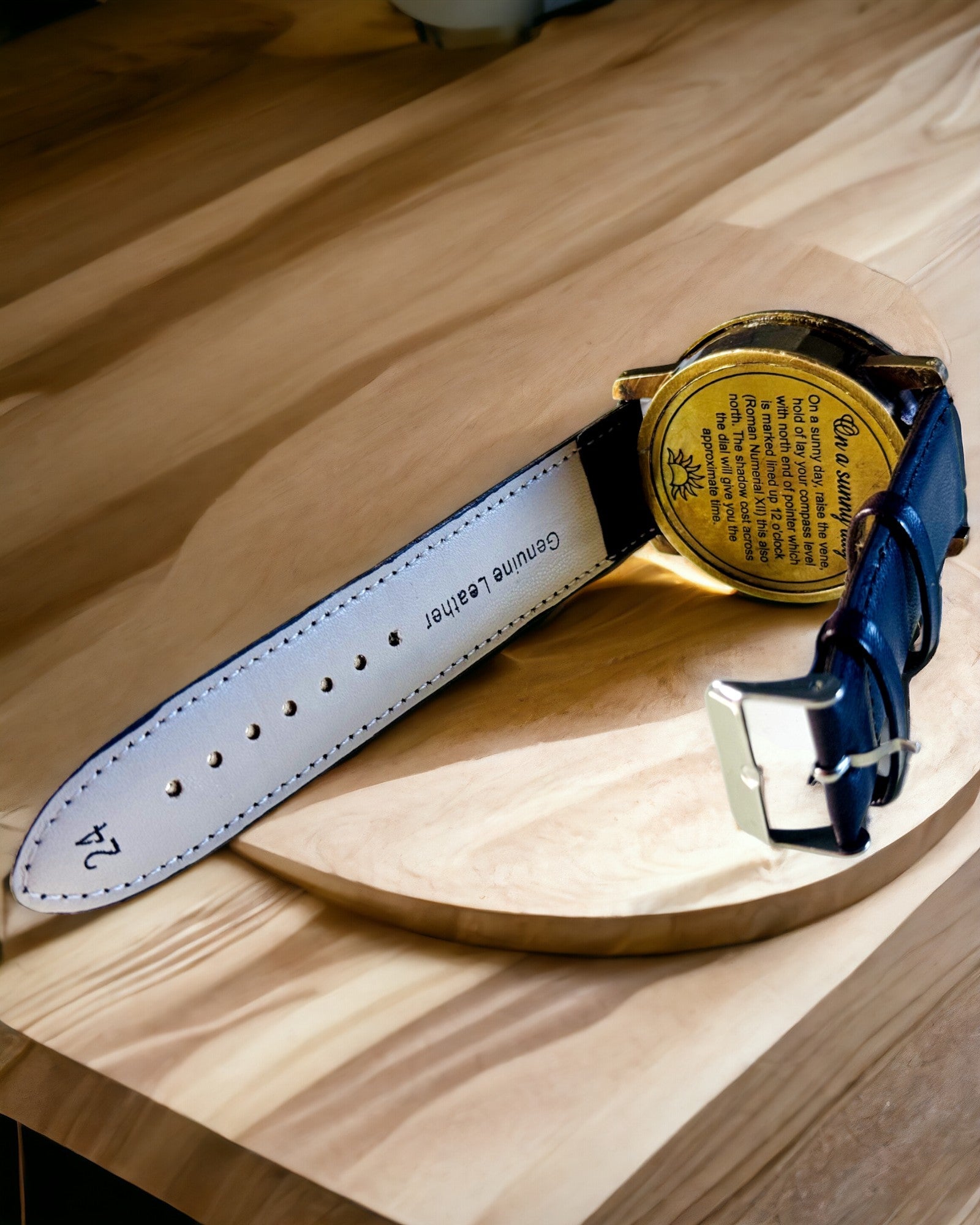 Relógio de Sol com Bússola - Feito à Mão, Artesanato Autêntico, possibilidade de gravação