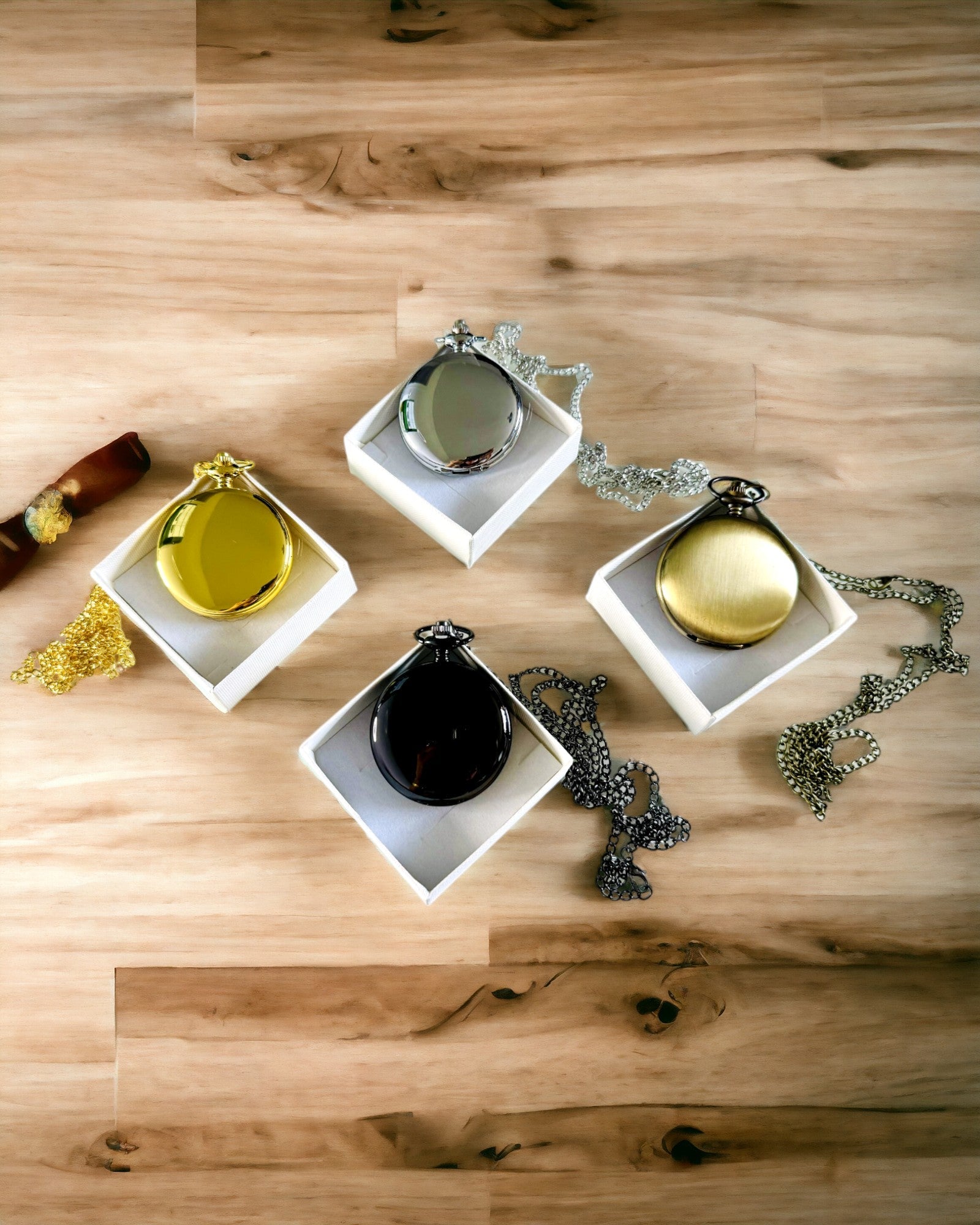 Relógio de Bolso Preto "Klasyczny Elegans" com possibilidade de gravação