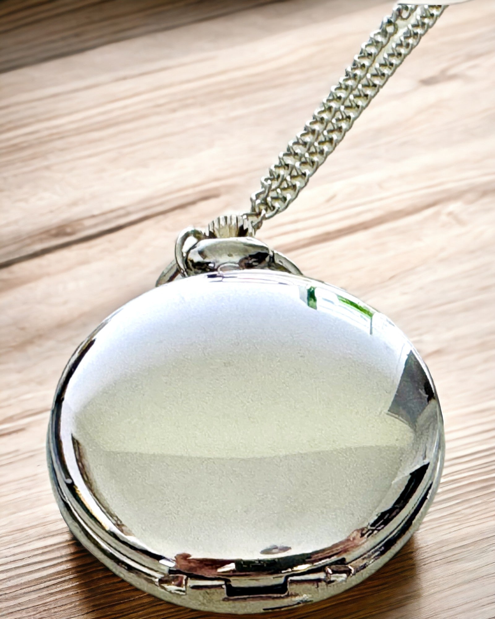 Clássico Relógio de Bolso Prateado com Opção de Gravação