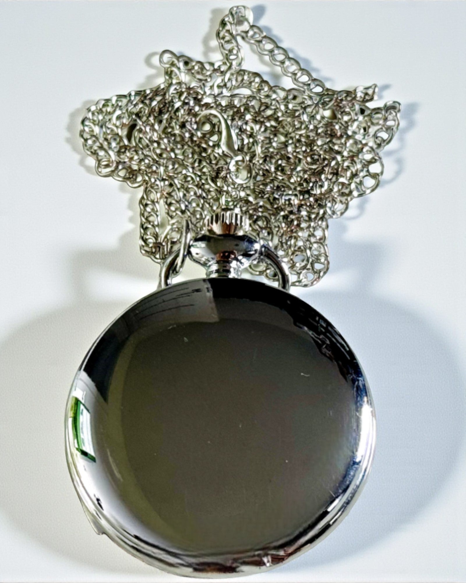 Clássico Relógio de Bolso Prateado com Opção de Gravação