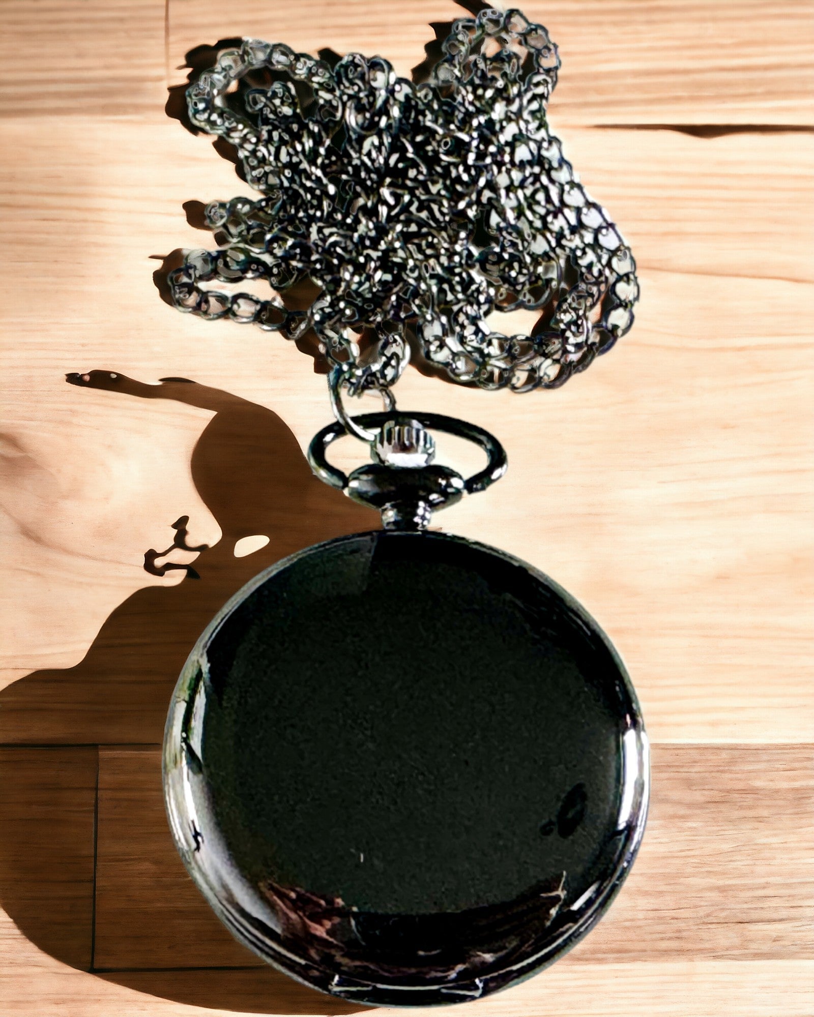 Relógio de Bolso Preto "Klasyczny Elegans" com possibilidade de gravação