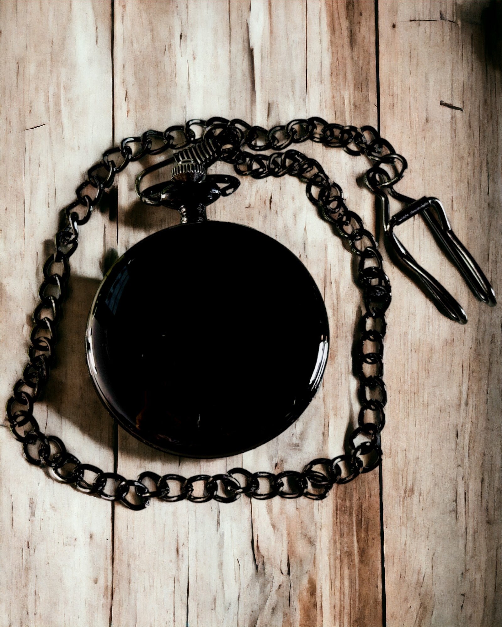 Relógio de bolso preto "Elegancja Czasu" com opção de personalização