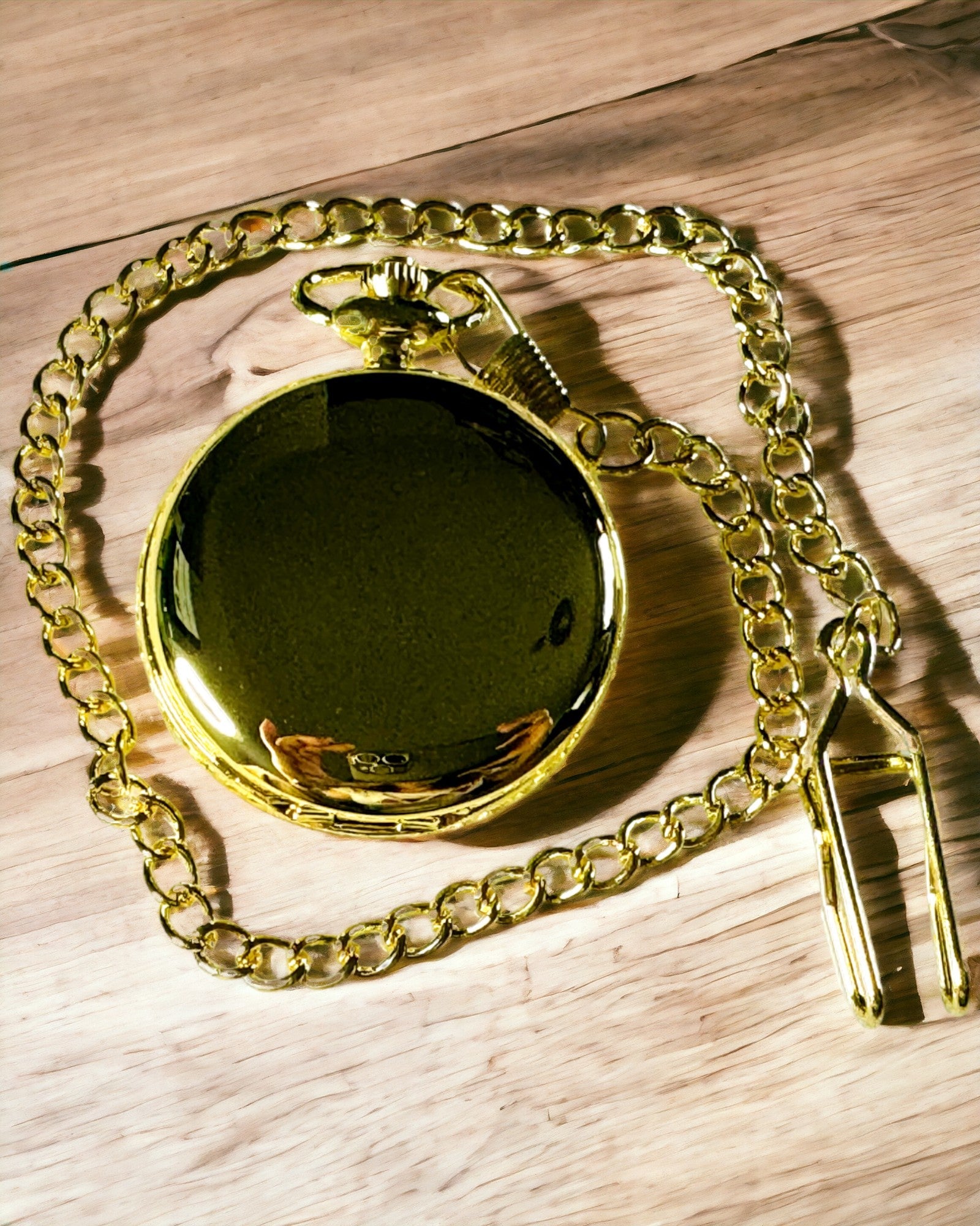 Relógio de Bolso Dourado com Possibilidade de Gravação