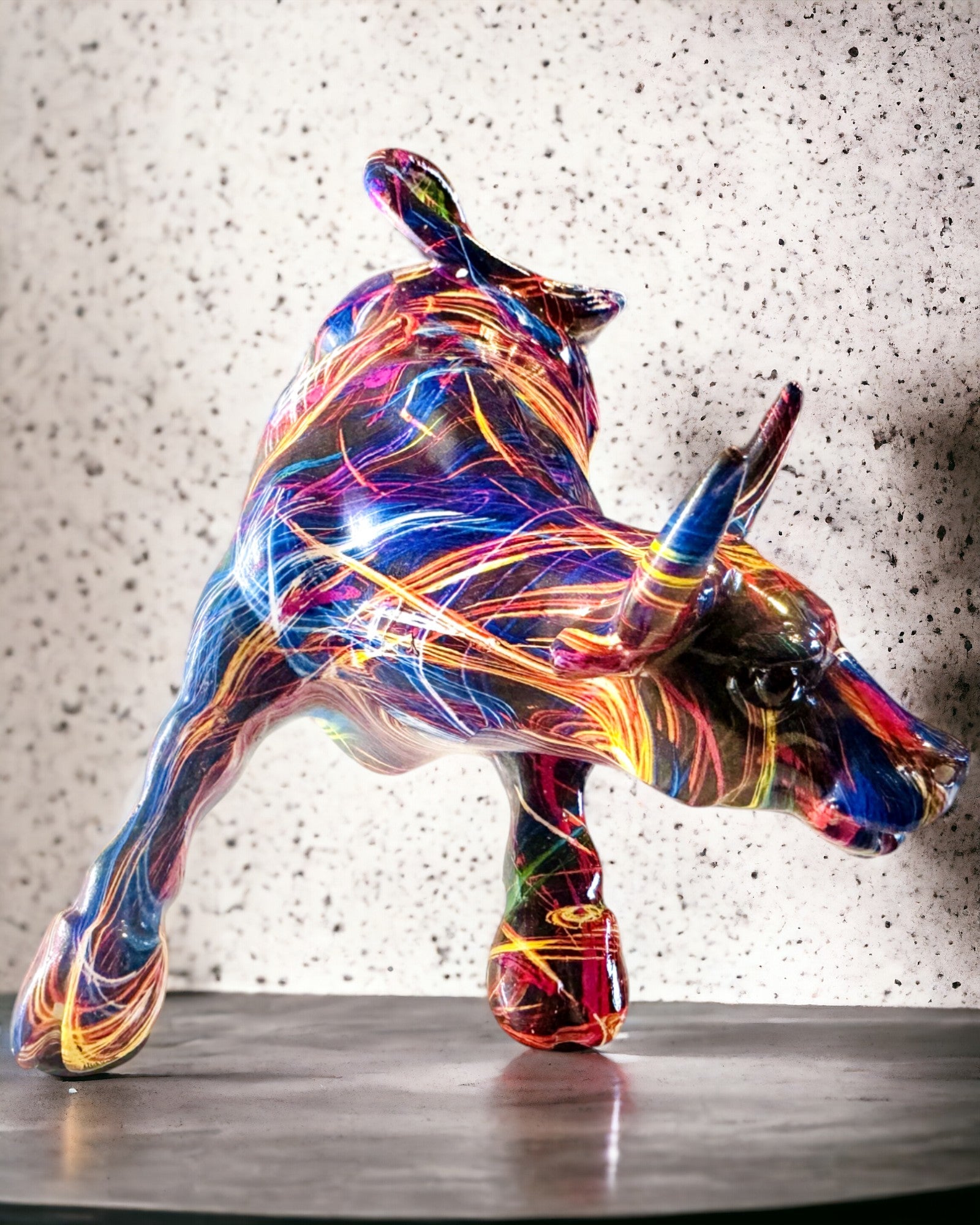 Escultura Decorativa Touro "BullArt" – Arte Única com Opção de Gravação - 4 variantes de cor, para presente personalizado