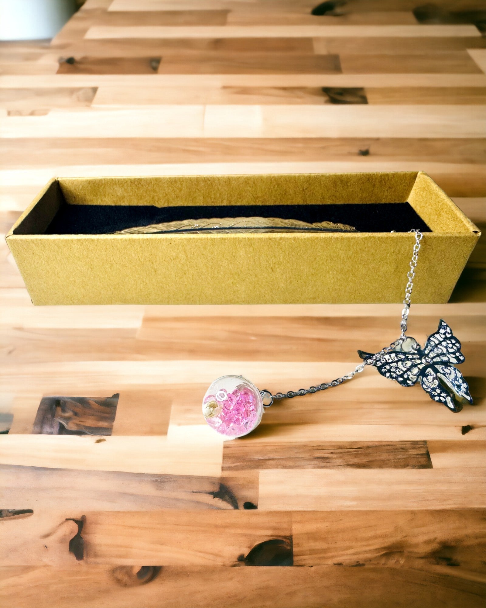 Marcador de Livro Criativo em Estilo Retro com Motivo de Pena e Borboleta – Presente Elegante para mãe, professor, Promocional, Cor Prateado/rosa