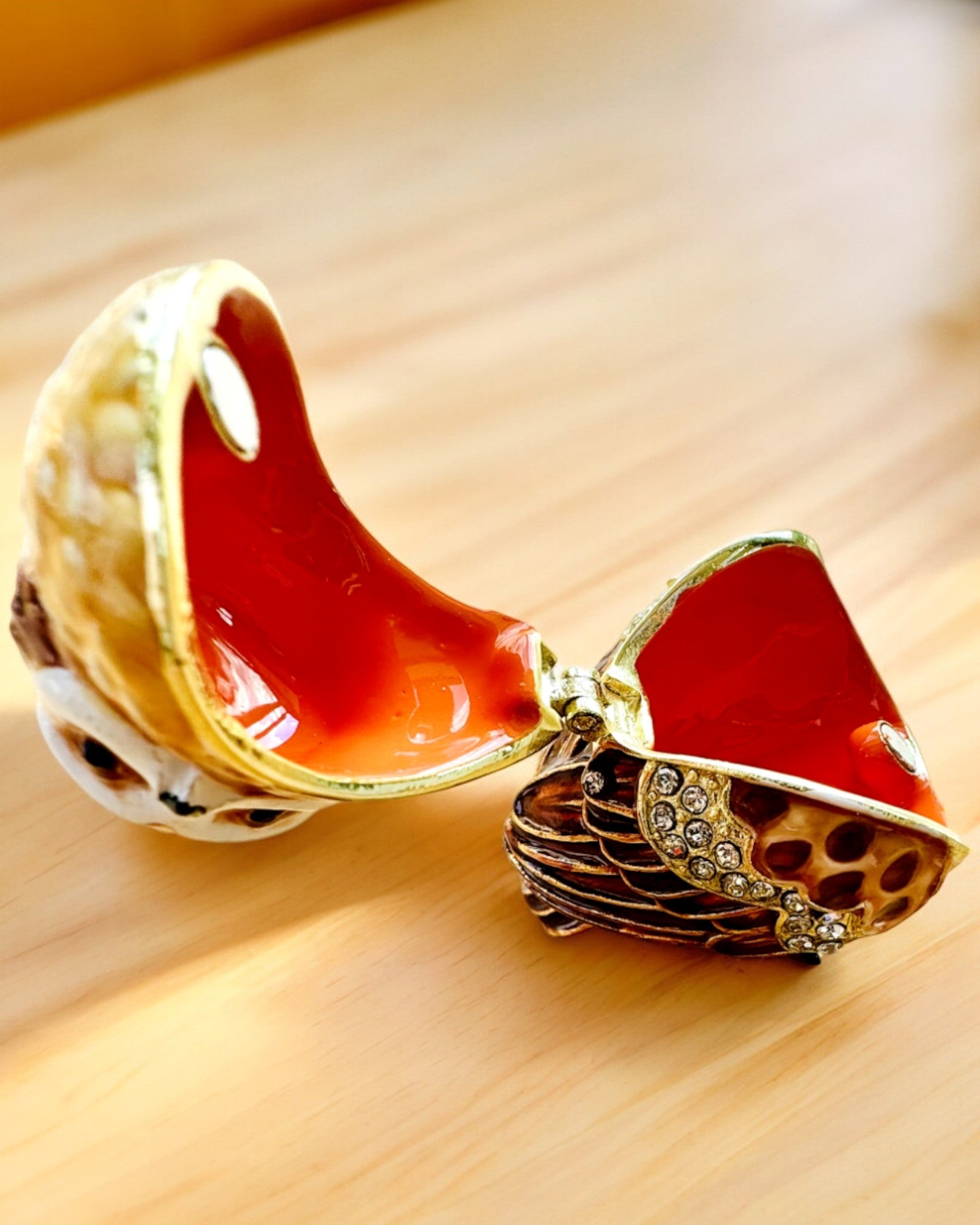 Coruja Encantadora com Cristais - Caixa de Joias com possibilidade de personalização com gravação, presente