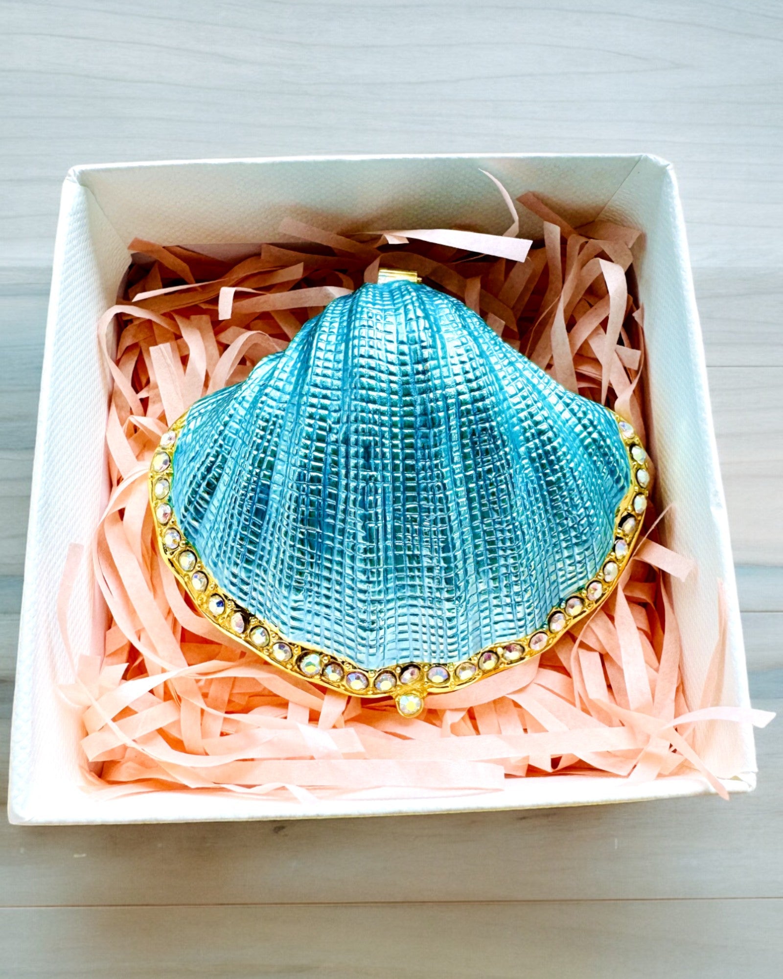 Skarbiec Wspomnień Muszelka - Cofre para Joias com possibilidade de personalização com gravação, presente