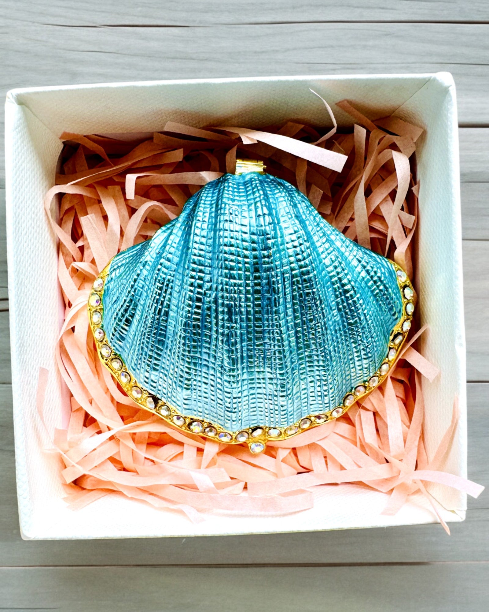 Skarbiec Wspomnień Muszelka - Cofre para Joias com possibilidade de personalização com gravação, presente