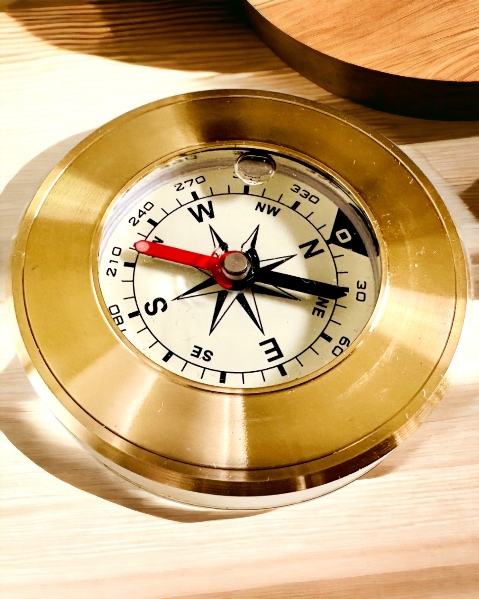 Bússola de Navegação com Possibilidade de Gravação, Latão, Design Clássico – 5 cm