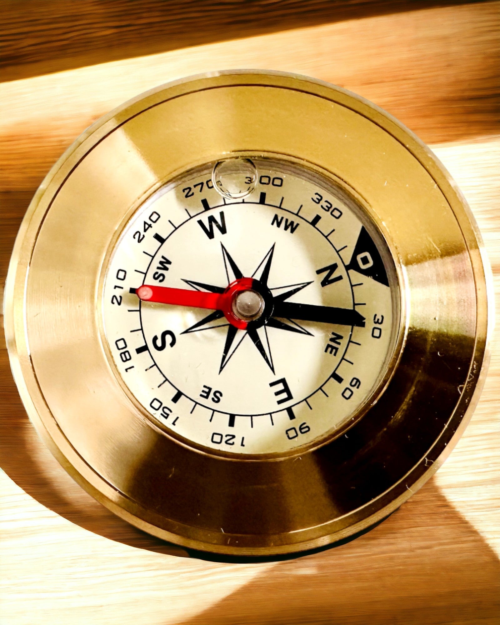 Bússola de Navegação com Possibilidade de Gravação, Latão, Design Clássico – 5 cm