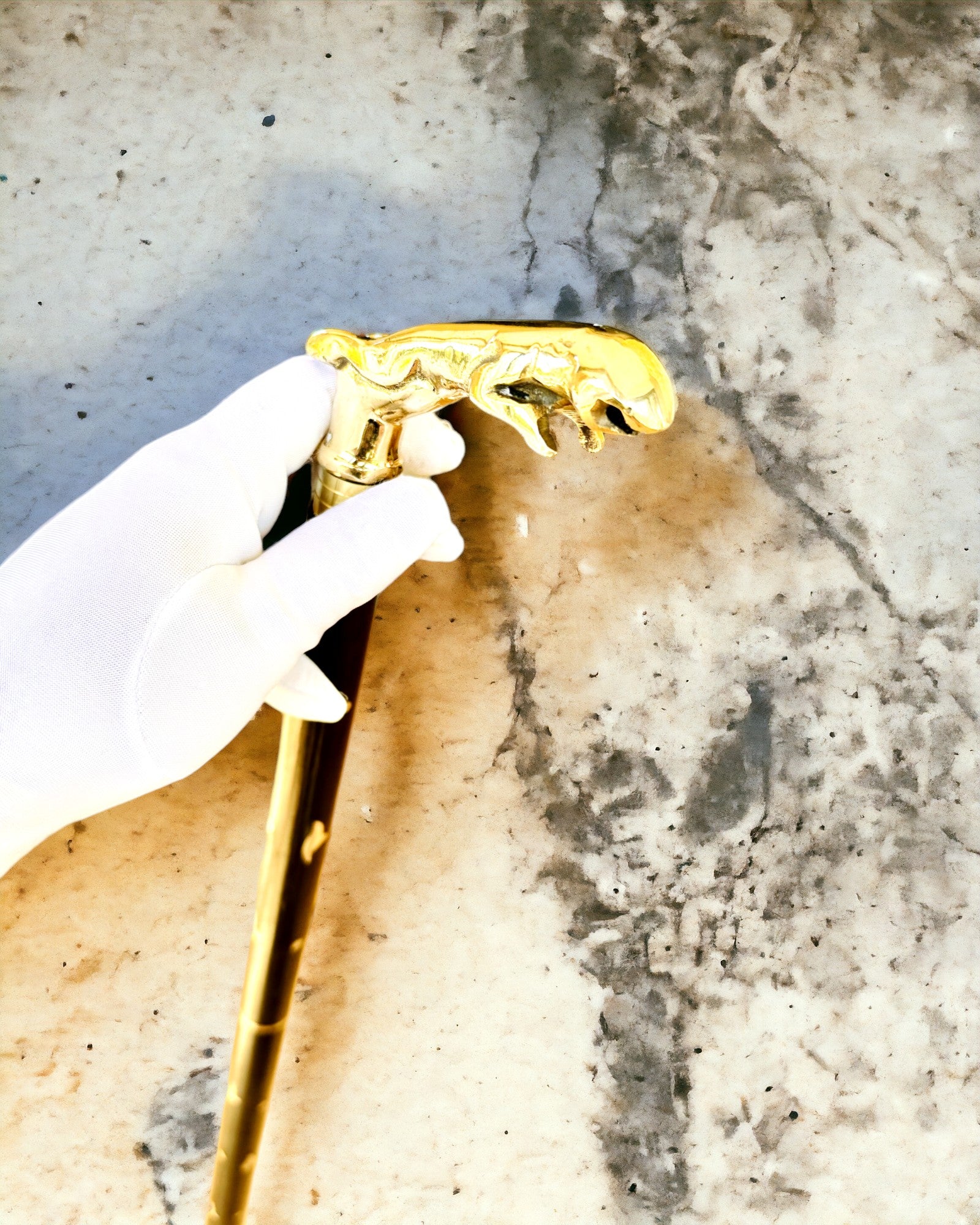 Bengala de Passeio "Jaguar Elegance" em Madeira de Manga - possibilidade de personalização com gravação