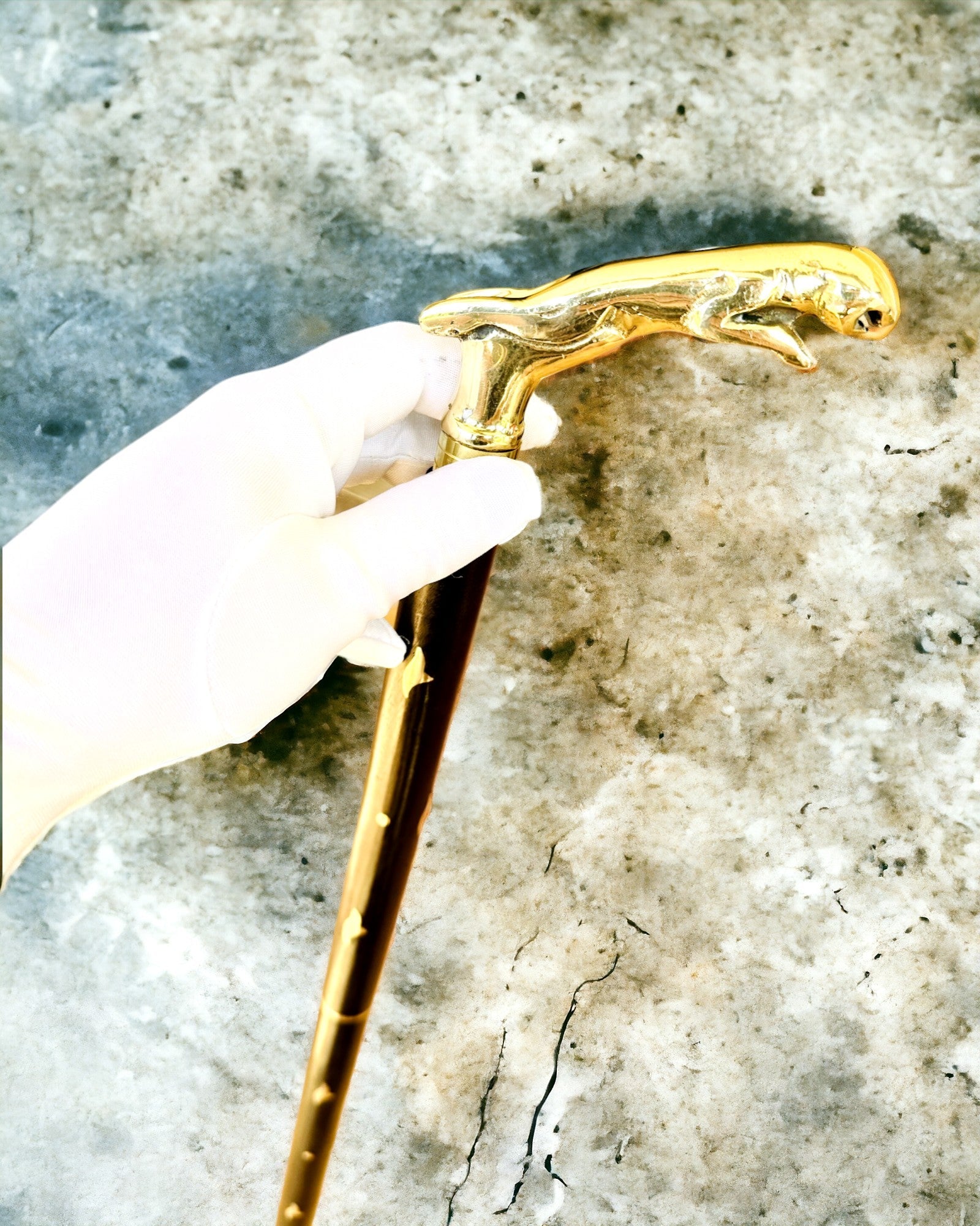 Bengala de Passeio "Jaguar Elegance" em Madeira de Manga - possibilidade de personalização com gravação