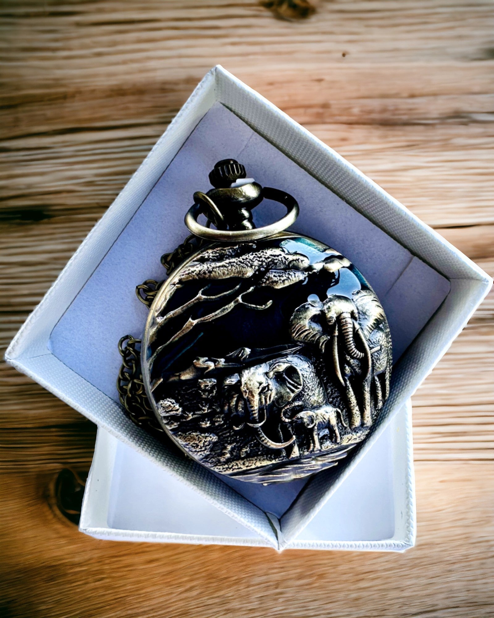 Relógio de Bolso "Vintage Explorer" com Possibilidade de Gravação