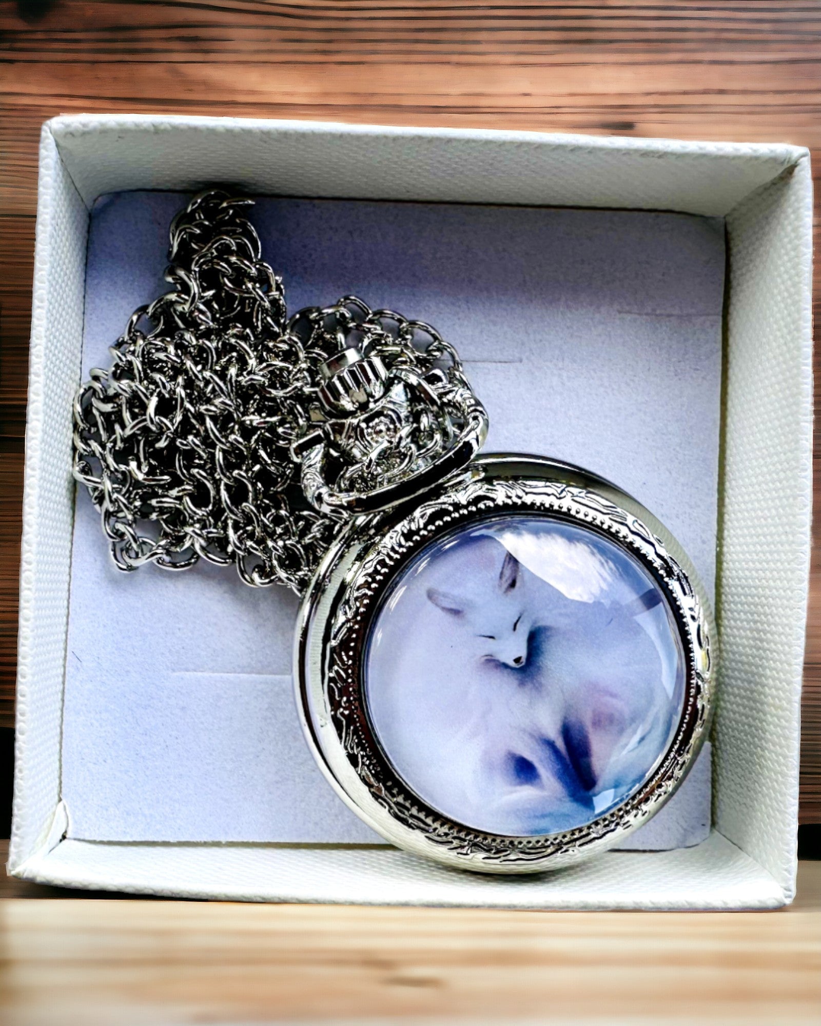 Relógio de Bolso "Raposa Mística" com Possibilidade de Gravação