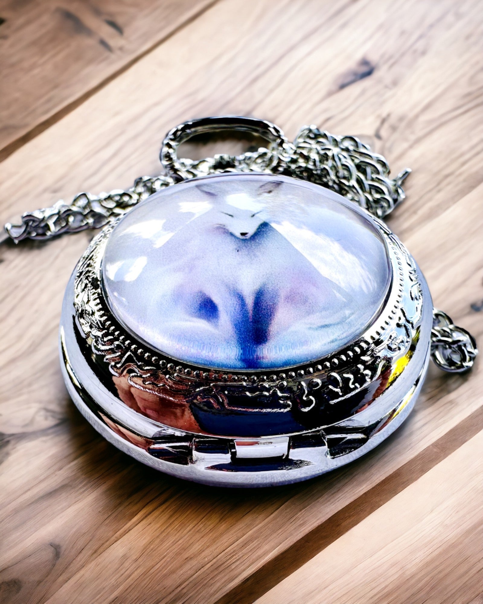 Relógio de Bolso "Raposa Mística" com Possibilidade de Gravação