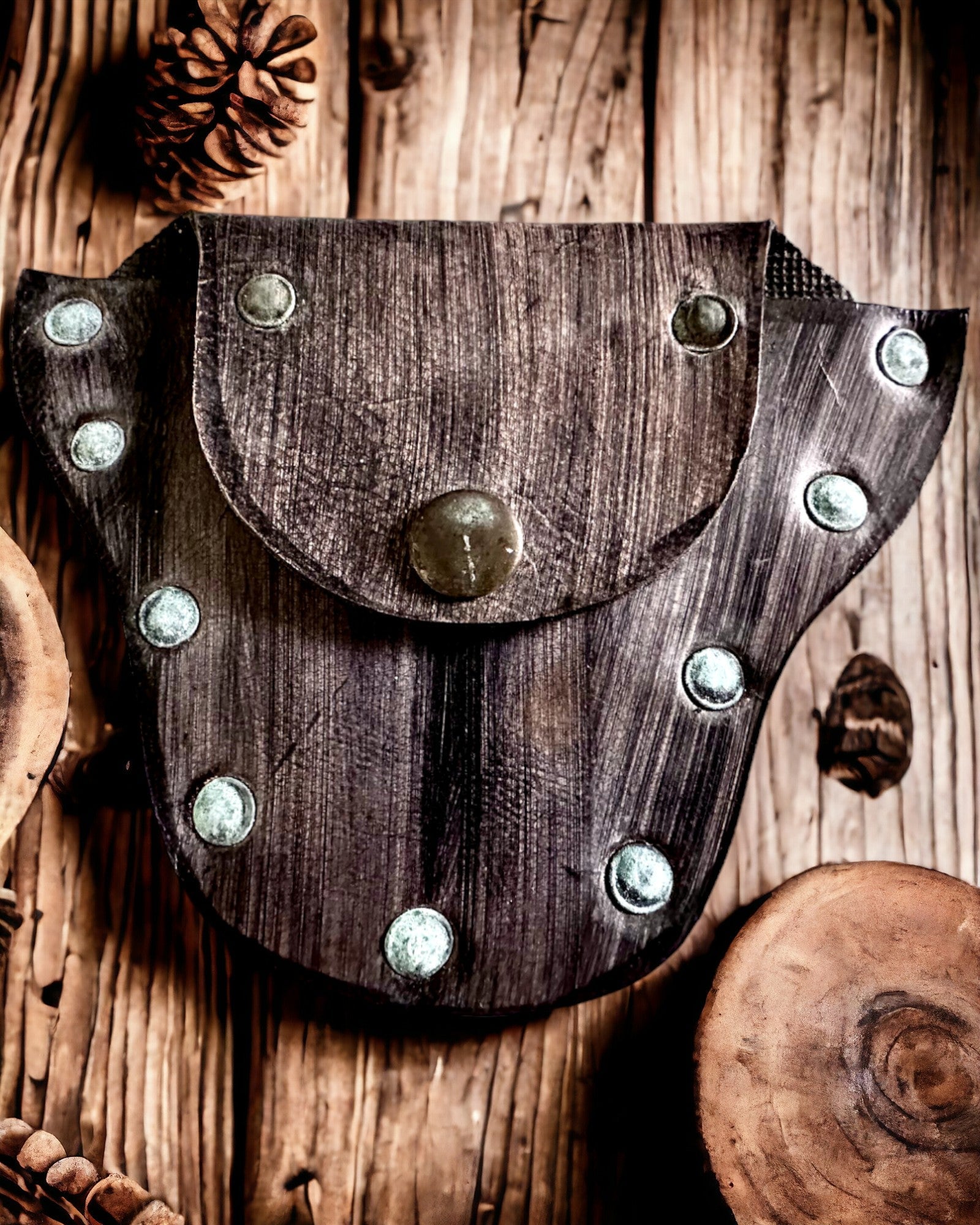 Bolsa Secreta do Duende da Floresta - Pequena Bolsa de Couro Feita à Mão