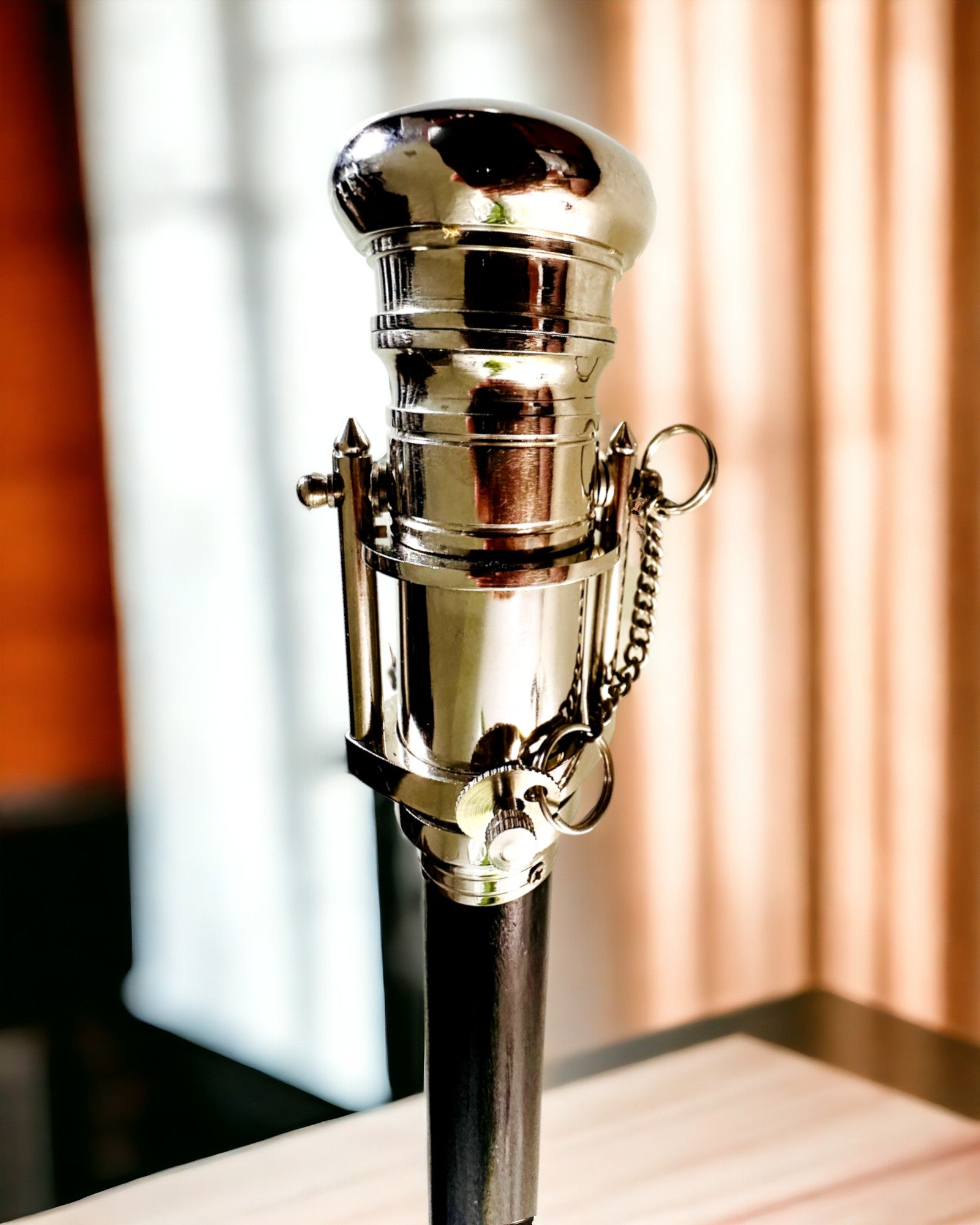 BASTÃO DE CAMINHADA COM PUNHO E FUNÇÃO DE LUNETA – ELEGANTE E MODERNO, 95 CM - capitão "Navigator's Crest"