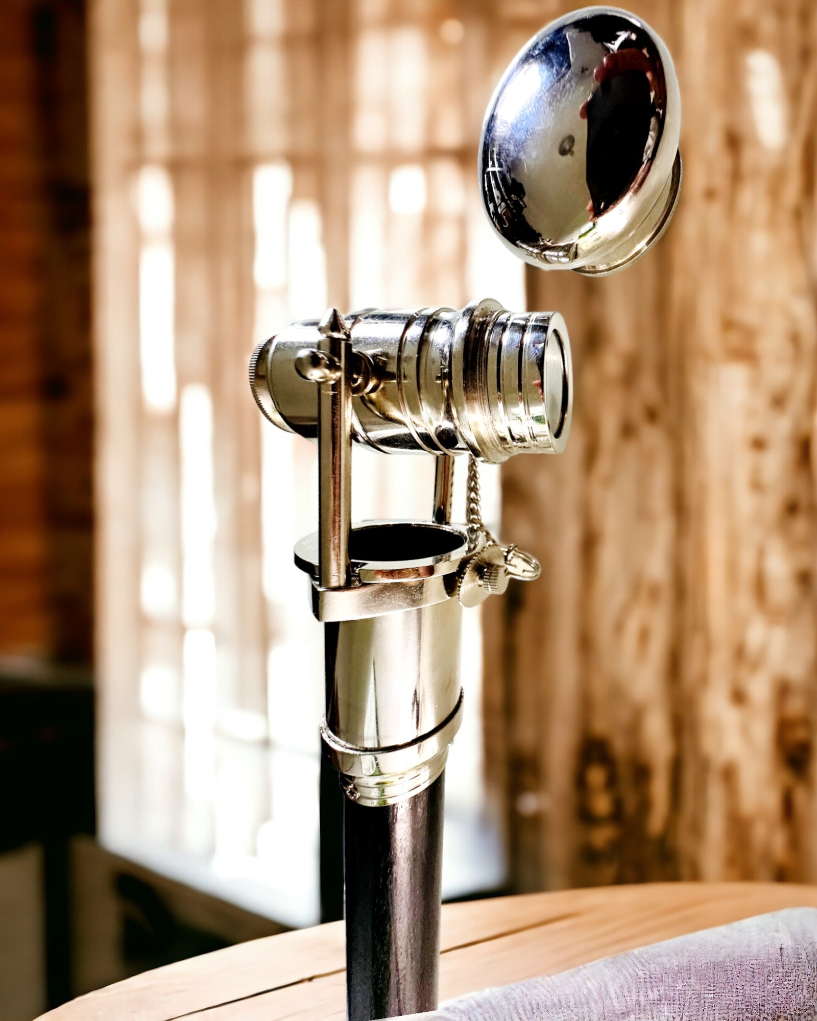 BASTÃO DE CAMINHADA COM PUNHO E FUNÇÃO DE LUNETA – ELEGANTE E MODERNO, 95 CM - capitão "Navigator's Crest"