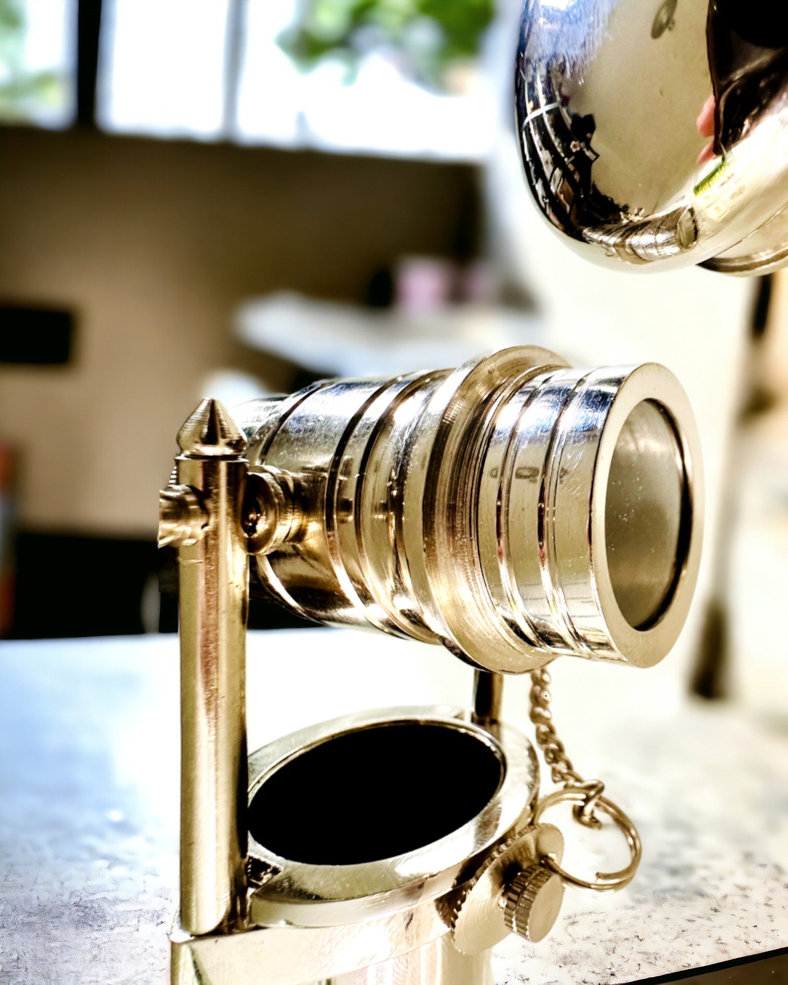 BASTÃO DE CAMINHADA COM PUNHO E FUNÇÃO DE LUNETA – ELEGANTE E MODERNO, 95 CM - capitão "Navigator's Crest"