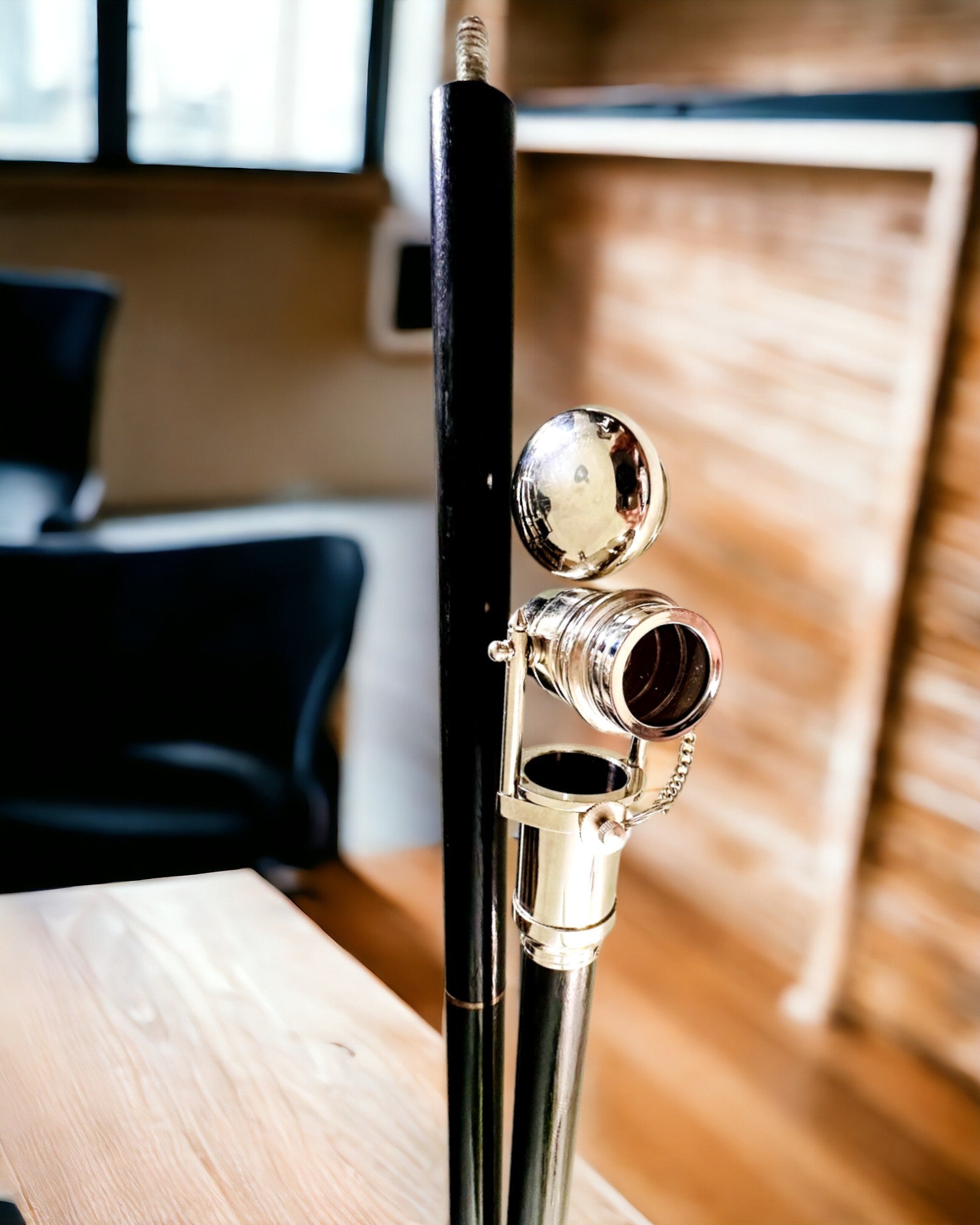 BASTÃO DE CAMINHADA COM PUNHO E FUNÇÃO DE LUNETA – ELEGANTE E MODERNO, 95 CM - capitão "Navigator's Crest"