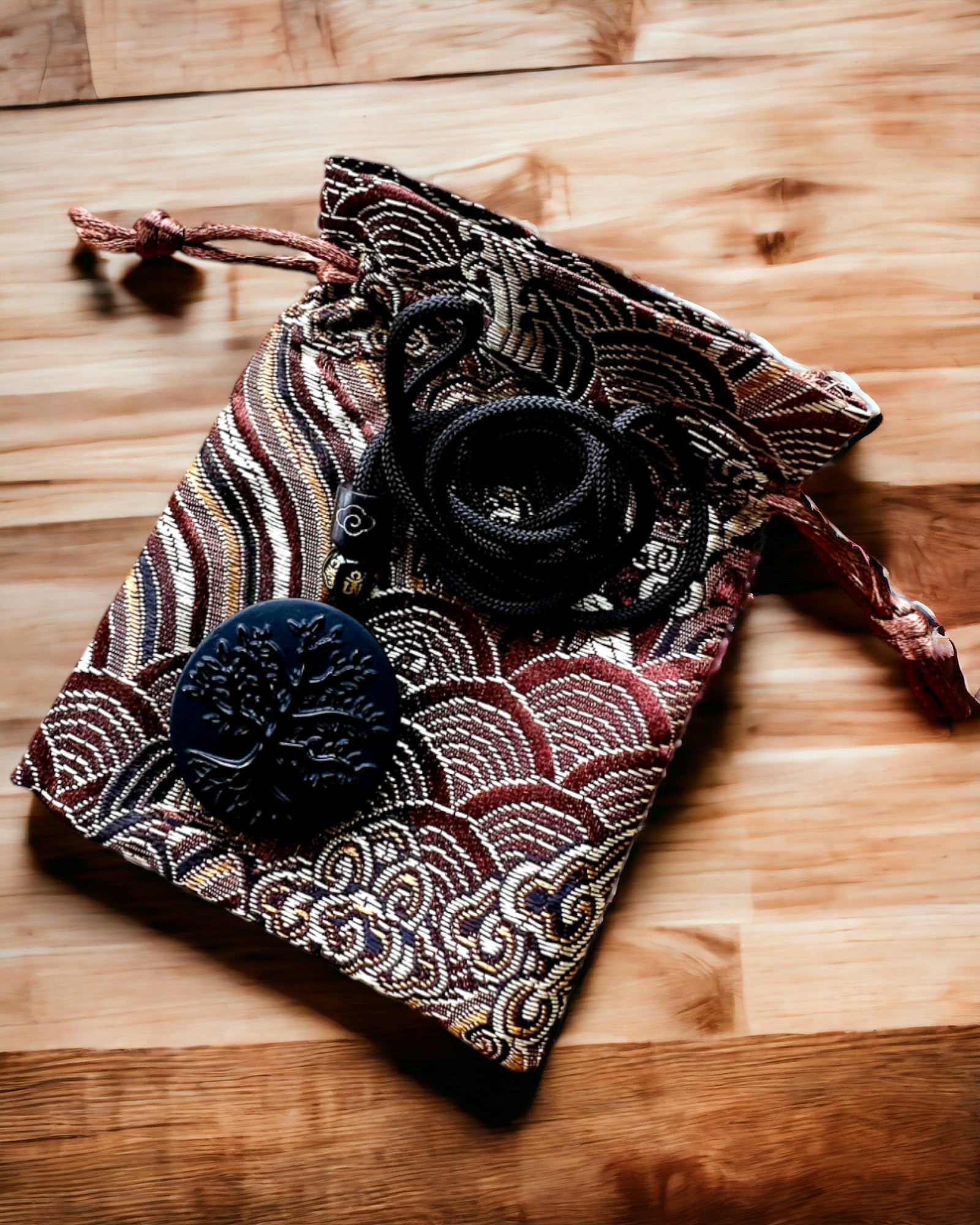 Colar "Árvore da Vida" de Obsidiana - personalização com gravação