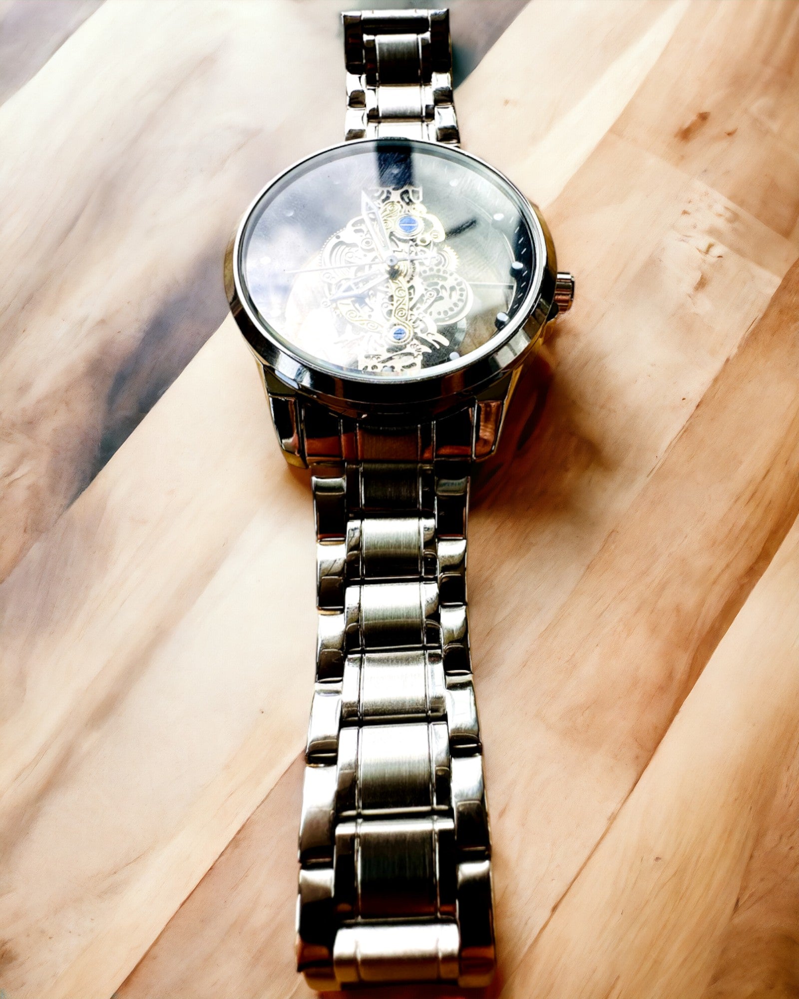 Relógio masculino elegante KIMSDUN Prestige Mecanismo Transparente e Elegância Desportiva, possibilidade de personalização com gravação