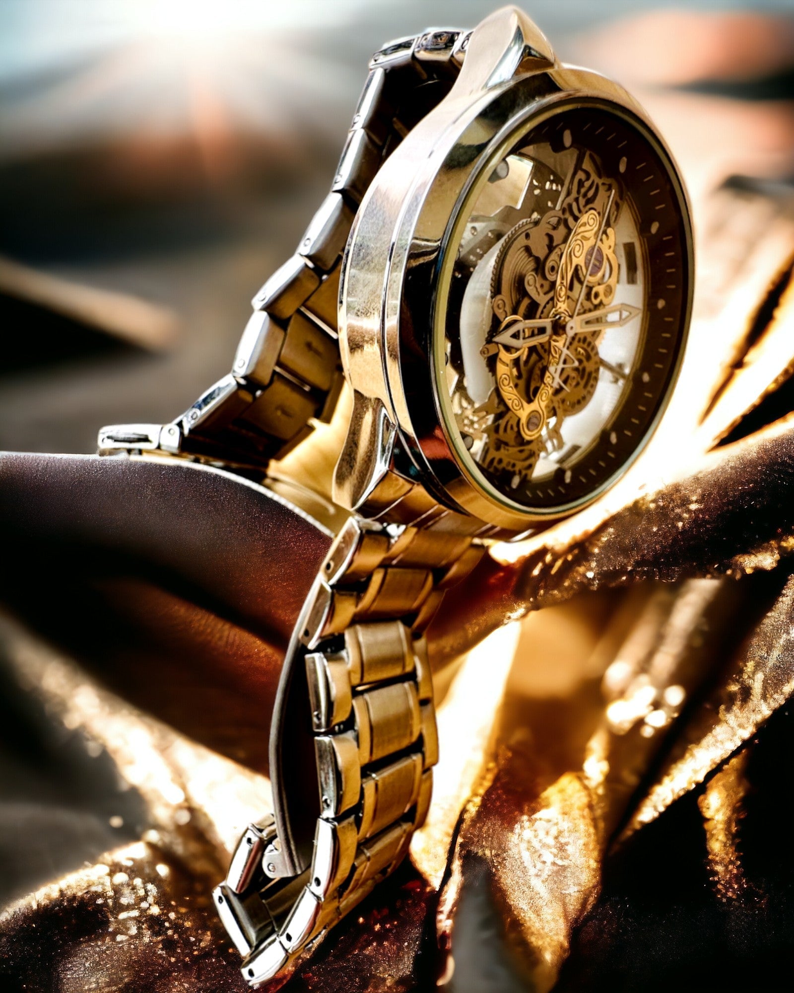 Relógio masculino elegante KIMSDUN Prestige Mecanismo Transparente e Elegância Desportiva, possibilidade de personalização com gravação