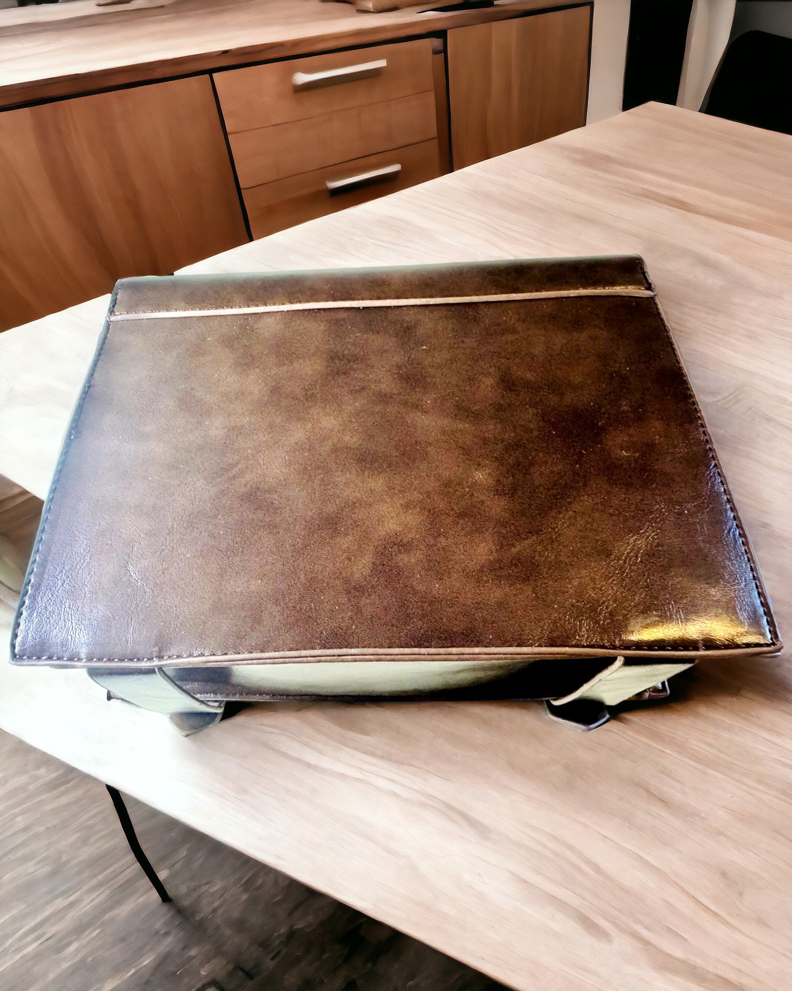 Torba Crossbody com Motivo de Relógio Vintage - Versátil Bolsa Satchel com Textura de Pele PU