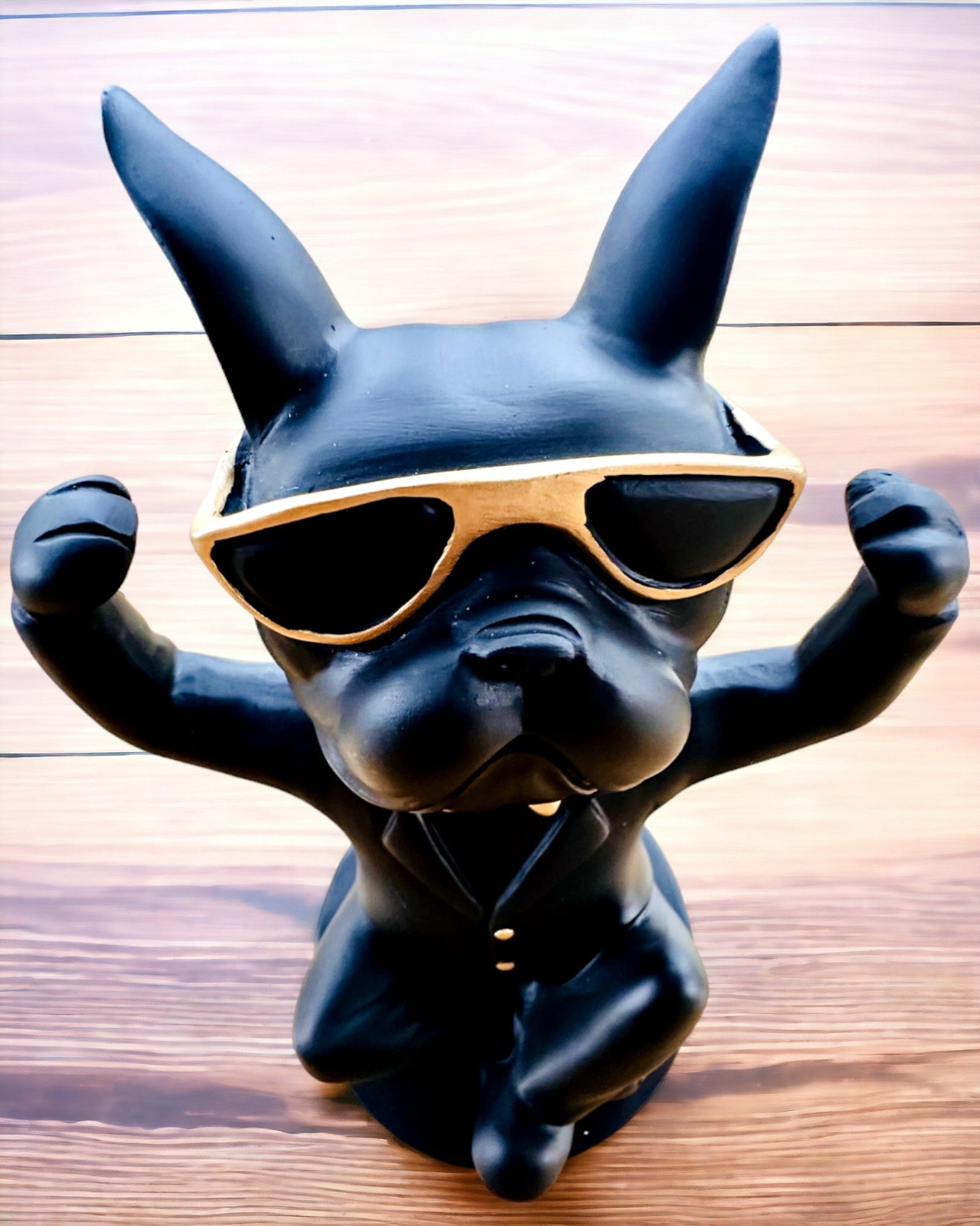 Figura Bulldog Elegance - Suporte exclusivo para copos, possibilidade de personalização com gravação
