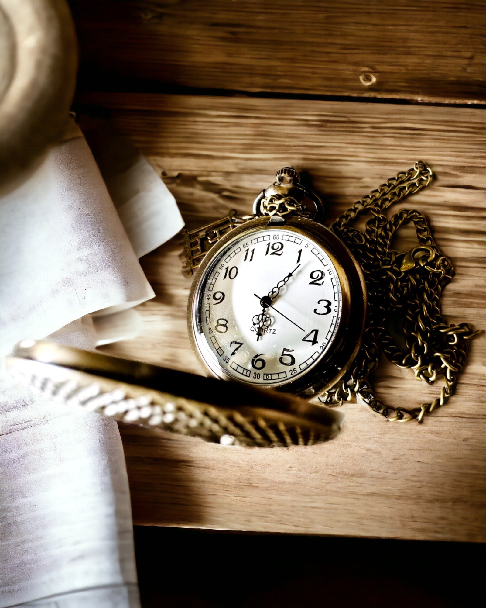 Relógio de Bolso "Elegância Borboleta" com possibilidade de personalização por gravação