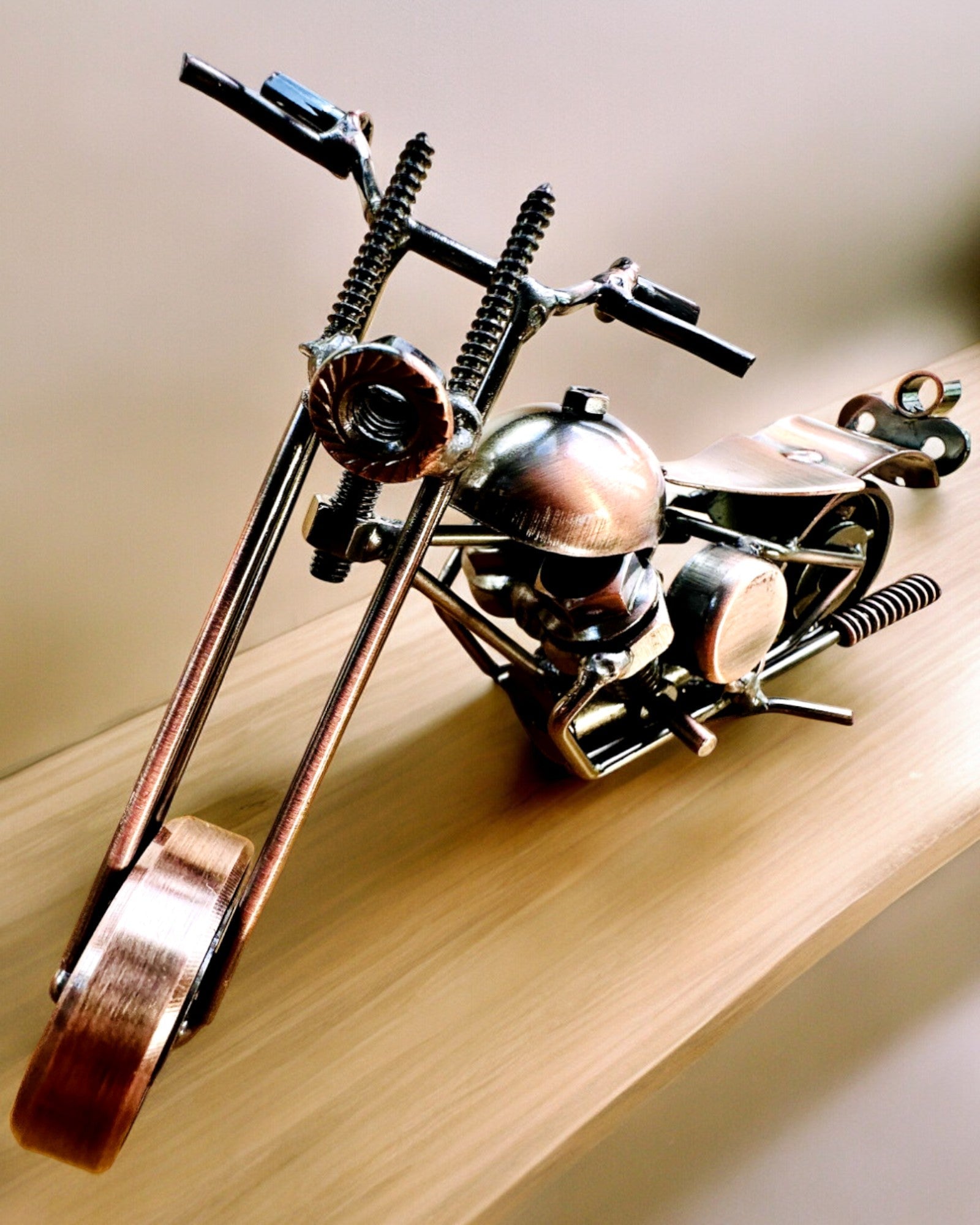 Modelo de Motocicleta Feito à Mão em ferro, Chopper, personalização, gravação para presente