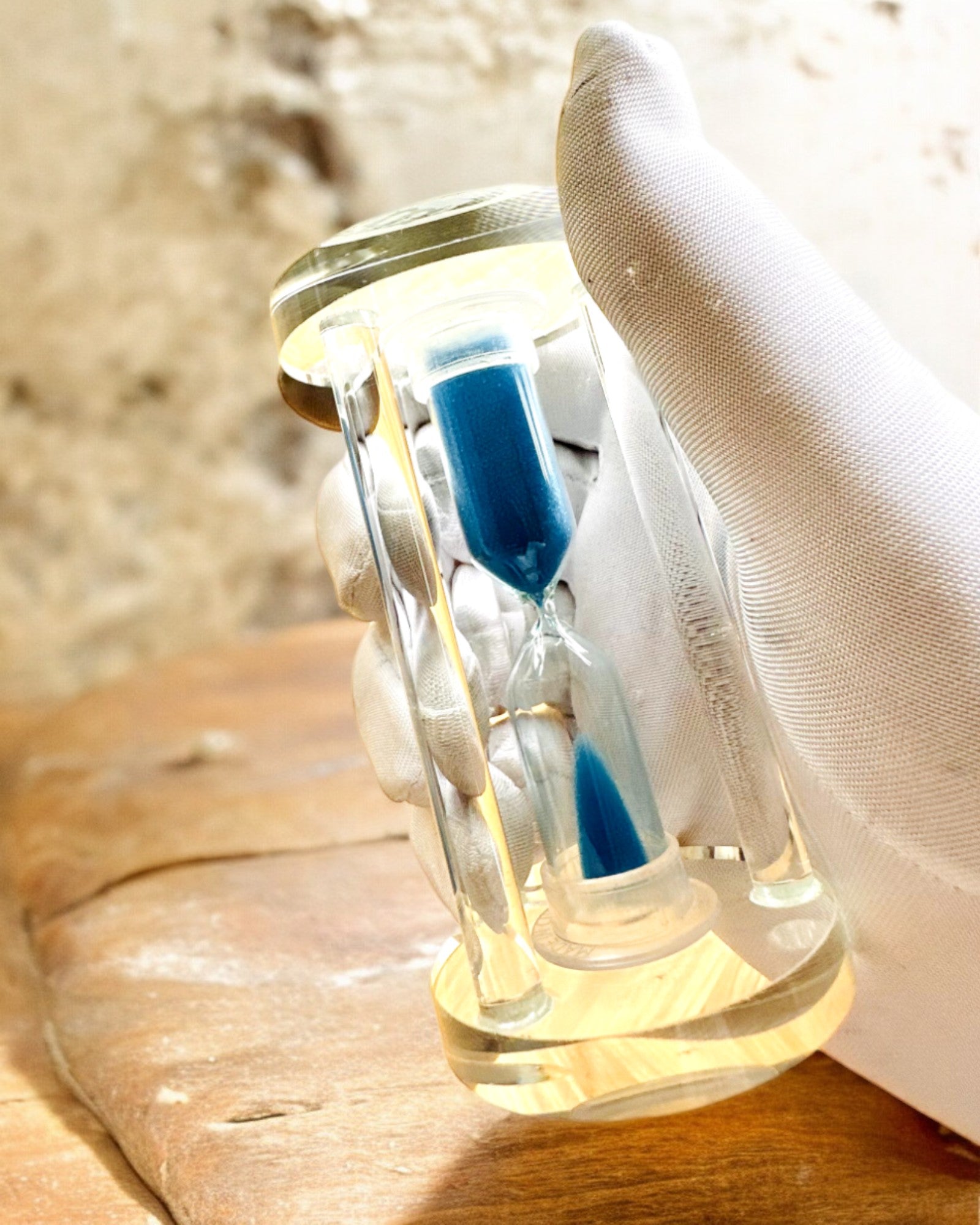 Ampulheta "Blue Elegance", 10 cm de altura, mede 10 minutos de tempo