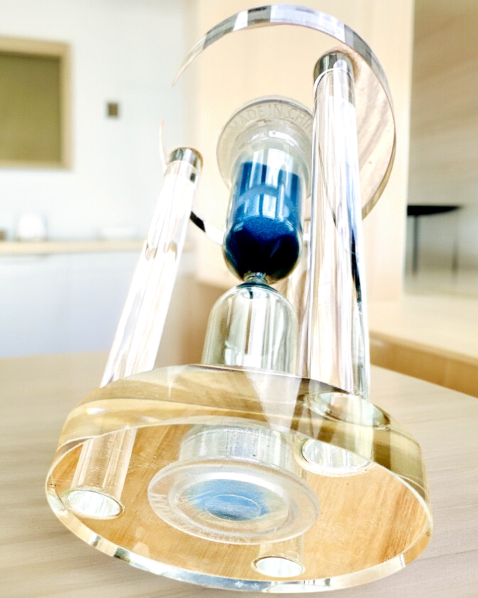 Ampulheta "Blue Elegance", 10 cm de altura, mede 10 minutos de tempo