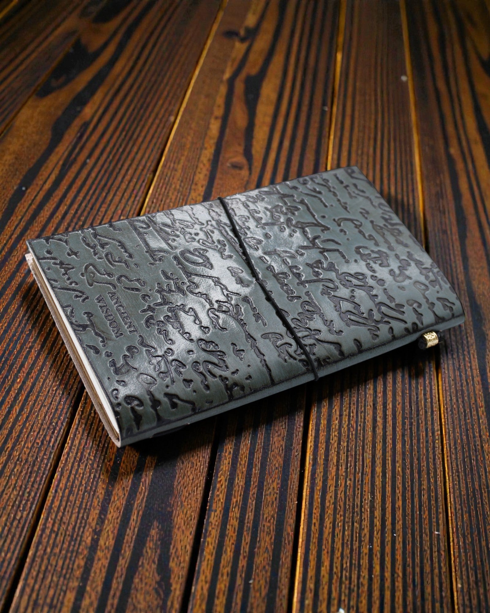 Important Things to Do – caderno em pele cinzento feito à mão 22 × 12 × 1,5 cm, 80 páginas