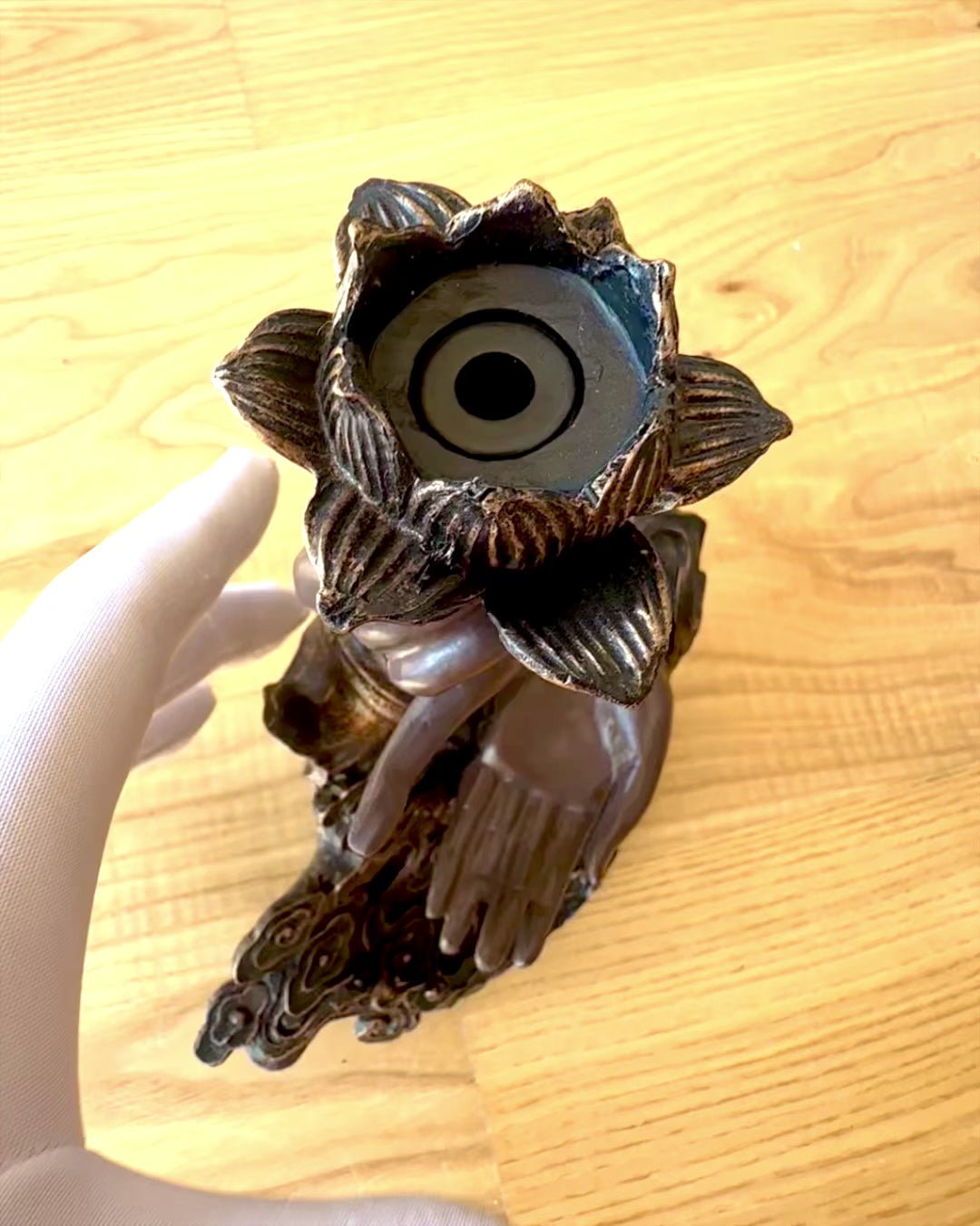 Mão Mística, Incensário, suporte para incenso com Fluxo, possibilidade de personalização com gravação para presente