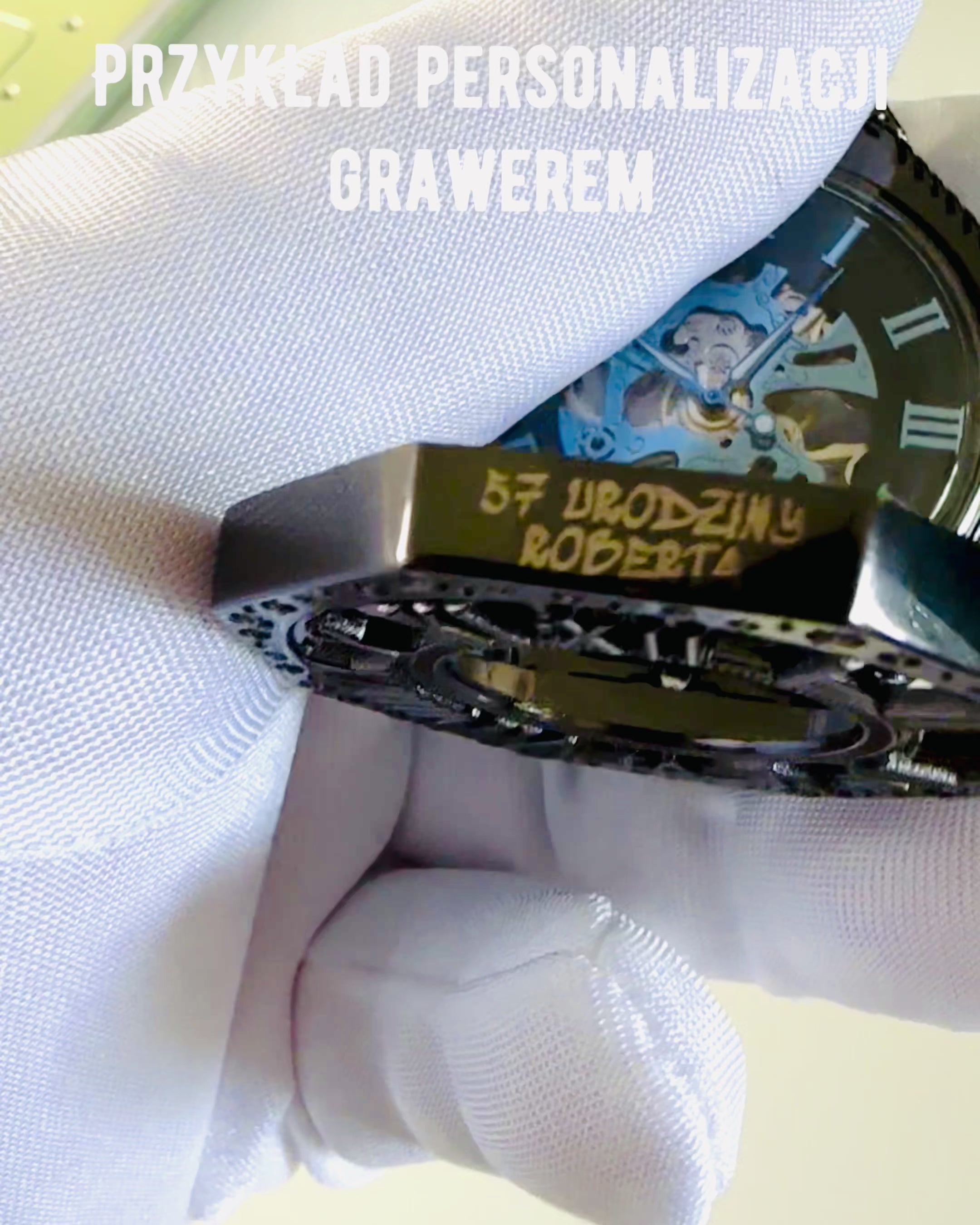 Relógio de Bolso Mecânico Clássico Octogonal Steampunk em Preto, Gravado