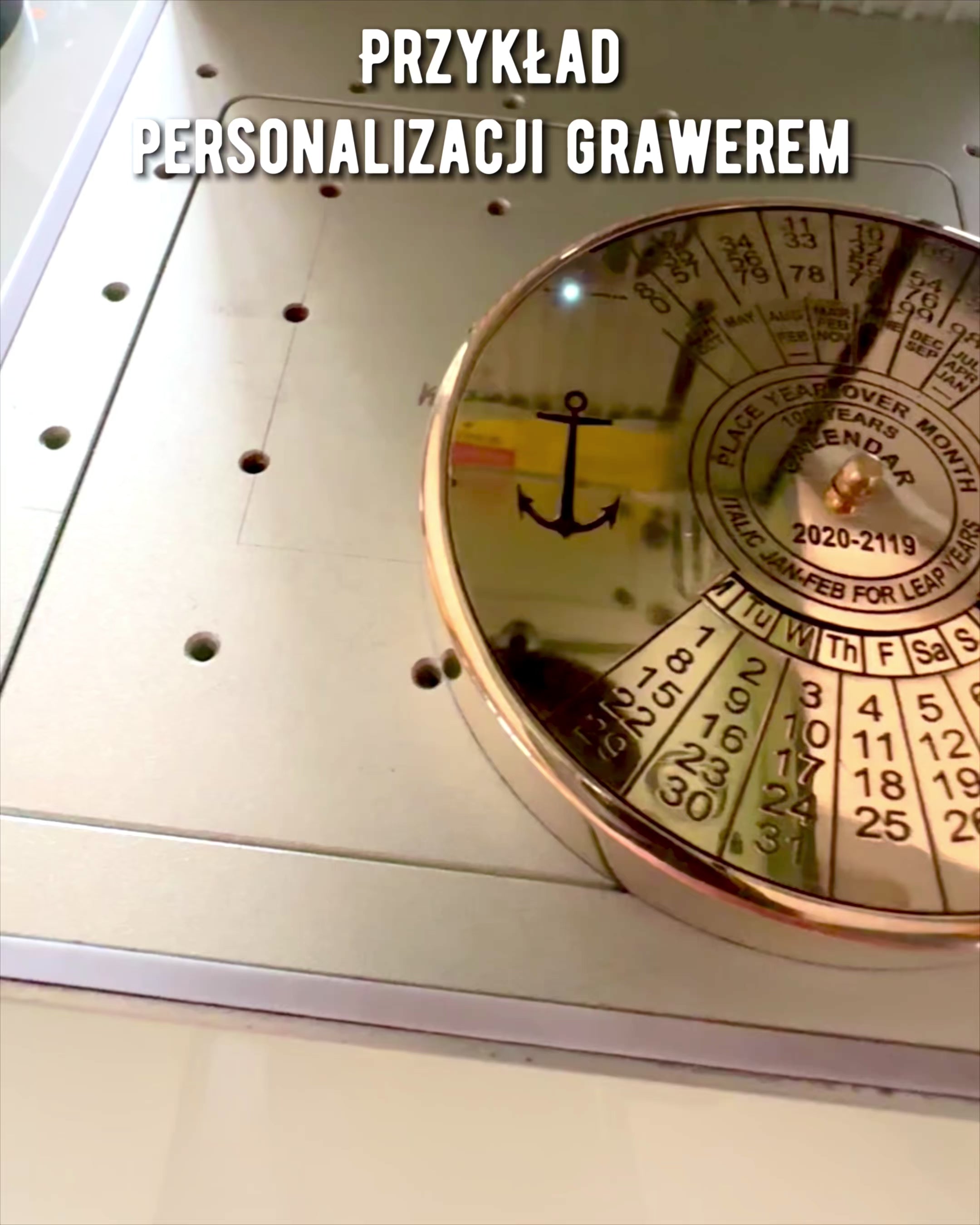 Calendário da Eternidade Vela Marinha – Calendário de 100 Anos em Latão - possível gravação para presente