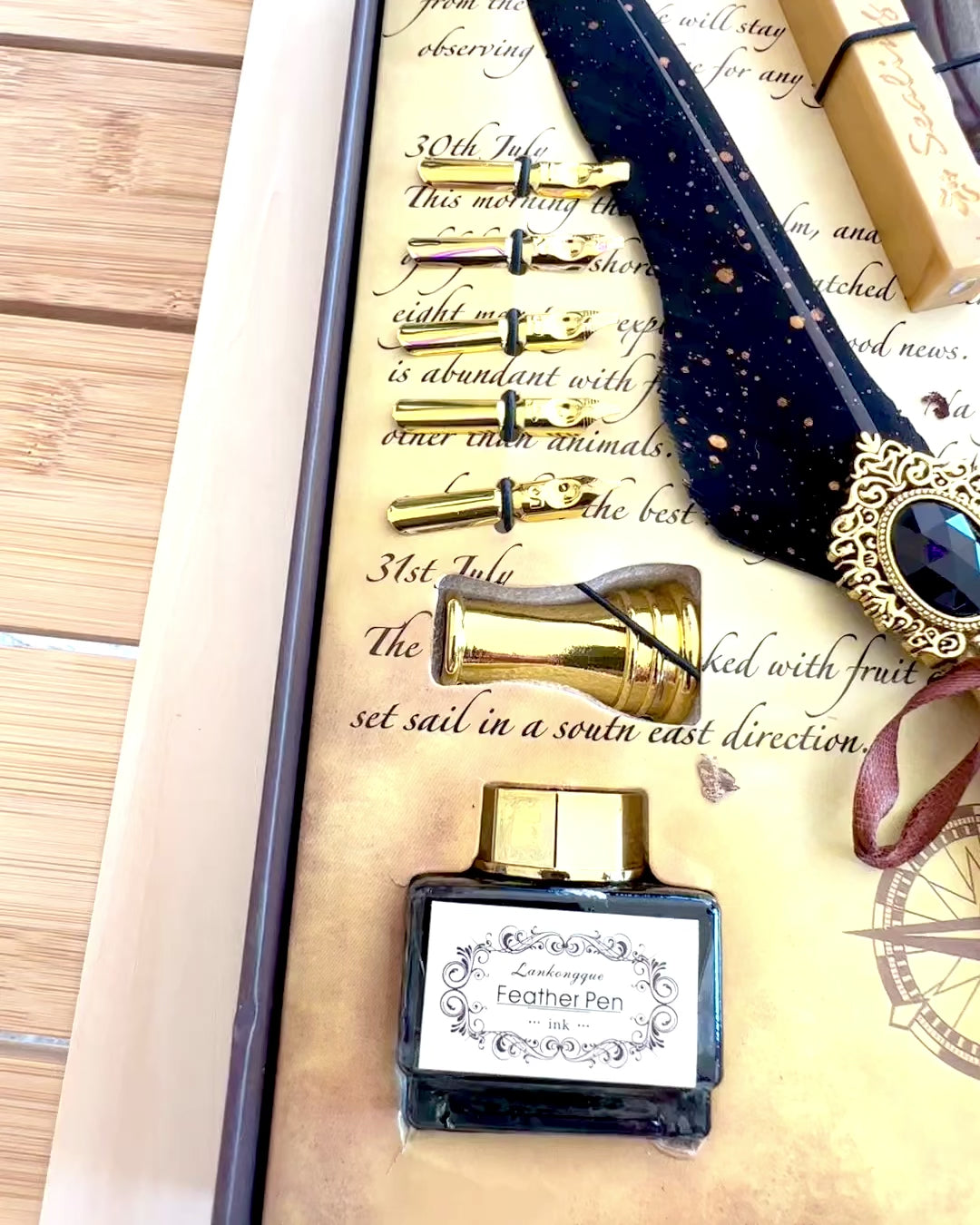 Conjunto de Caligrafia "Elegância na Prática" com Opção de Gravação, para presente. 2 variantes de cores à escolha