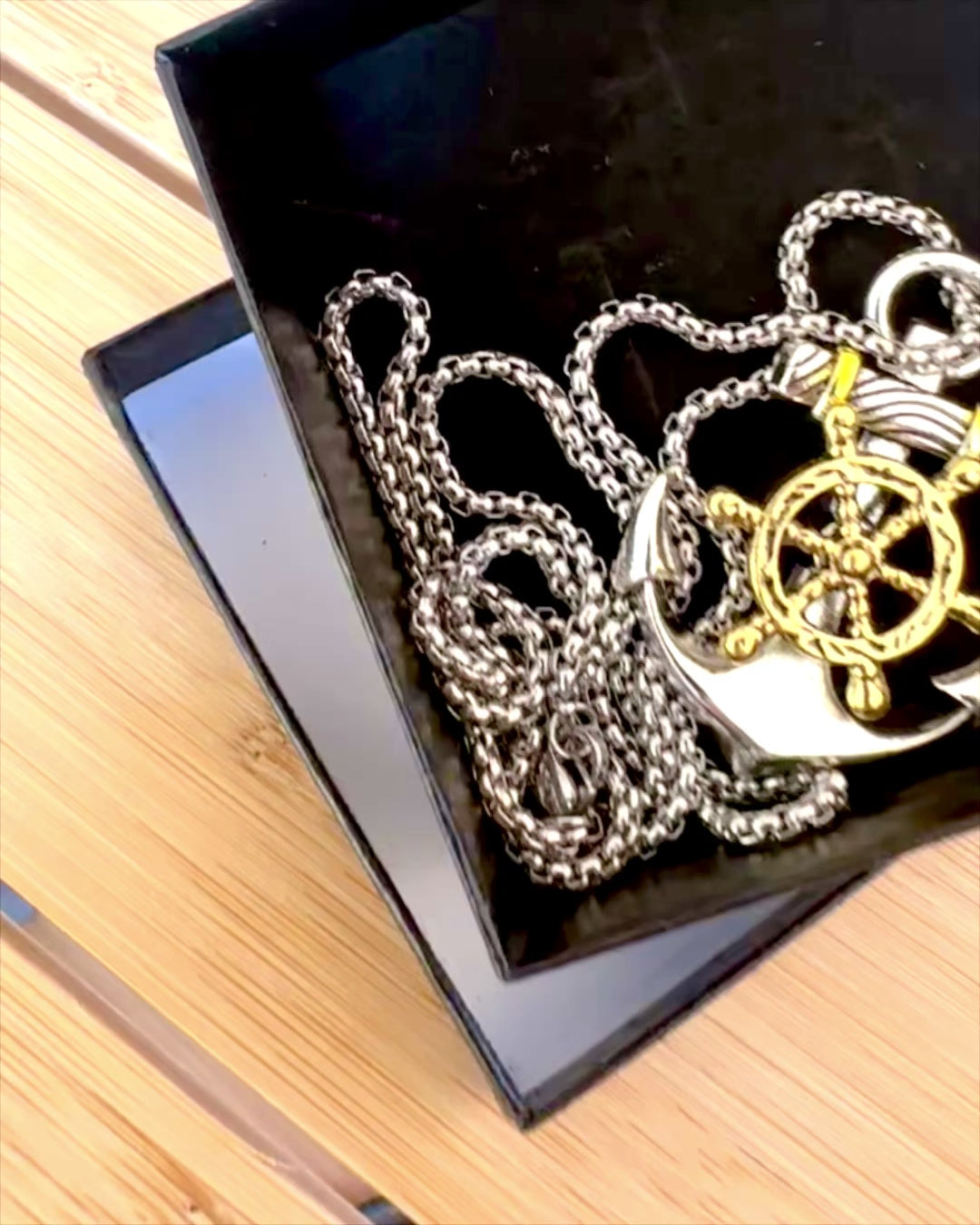 Amuleto Marinho Âncora do Capitão, colar com opção de gravação para presente