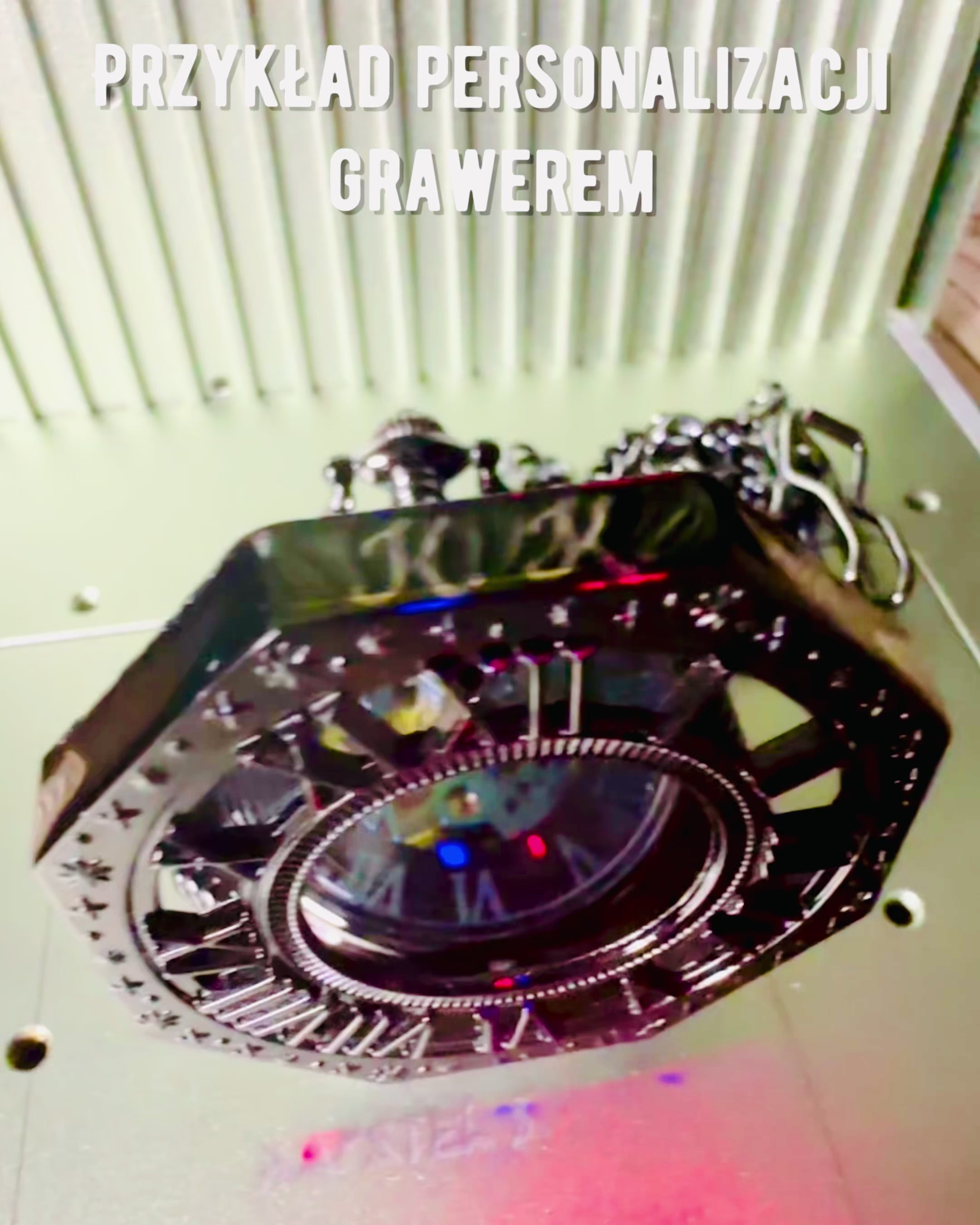 Relógio de Bolso Mecânico Clássico Octogonal Steampunk em Preto, Gravado