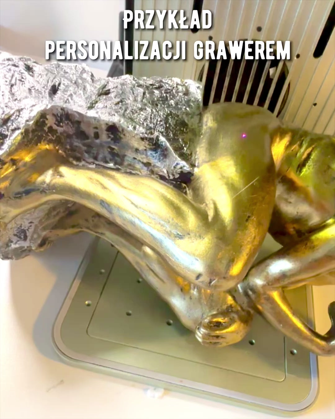 Złoty Myśliciel - Estatueta de resina, personalização com gravação
