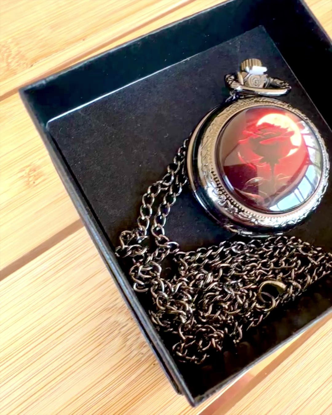 Relógio de Bolso Rosa da Noite, possibilidade de personalização com gravação para presente