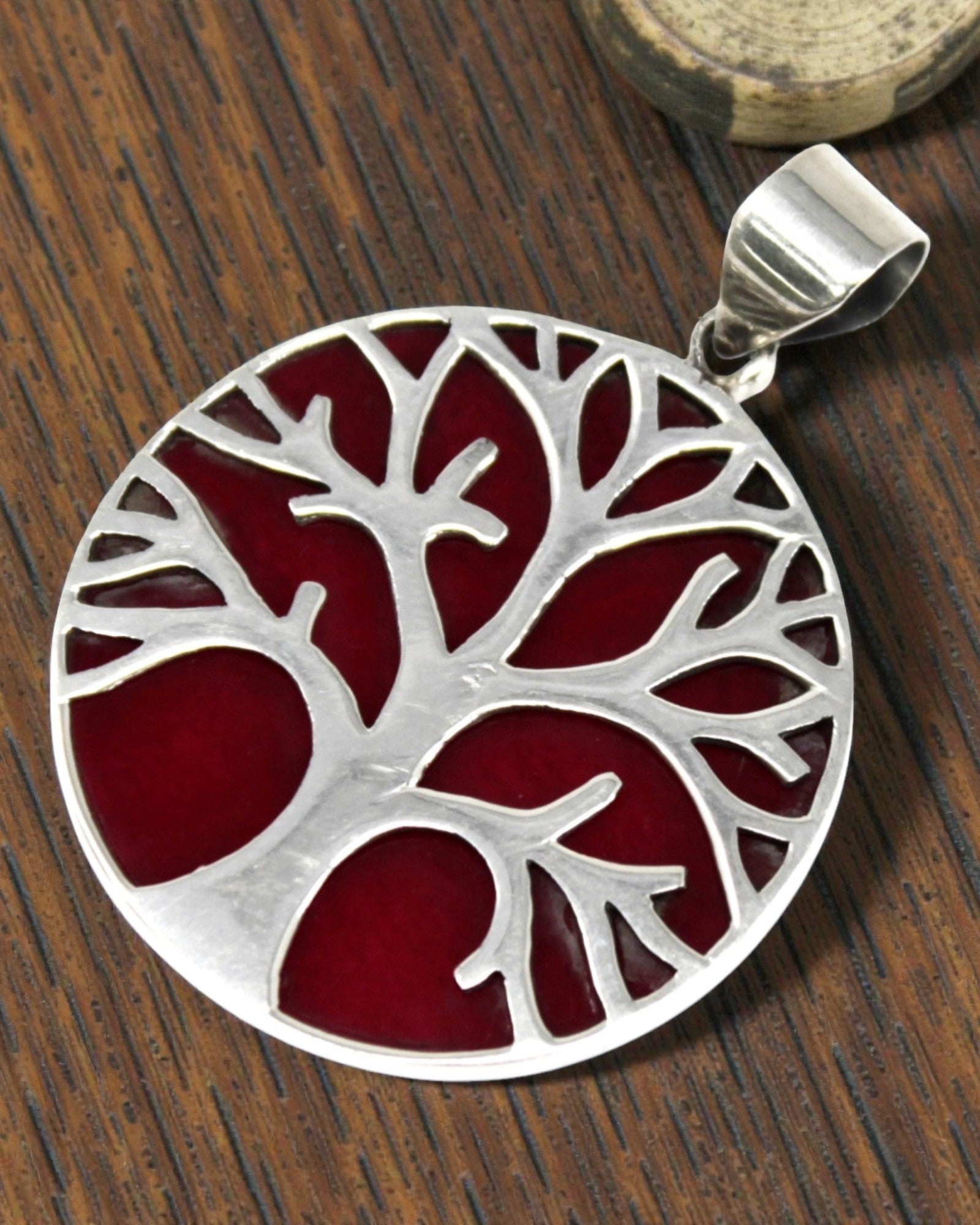 Pendente de Prata Árvore da Vida 30 mm – Coral Spirit