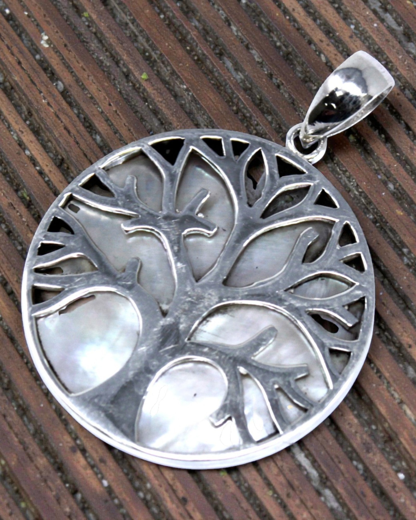 Pendente de Prata Árvore da Vida 30 mm – Mother of Pearl Pure Light
