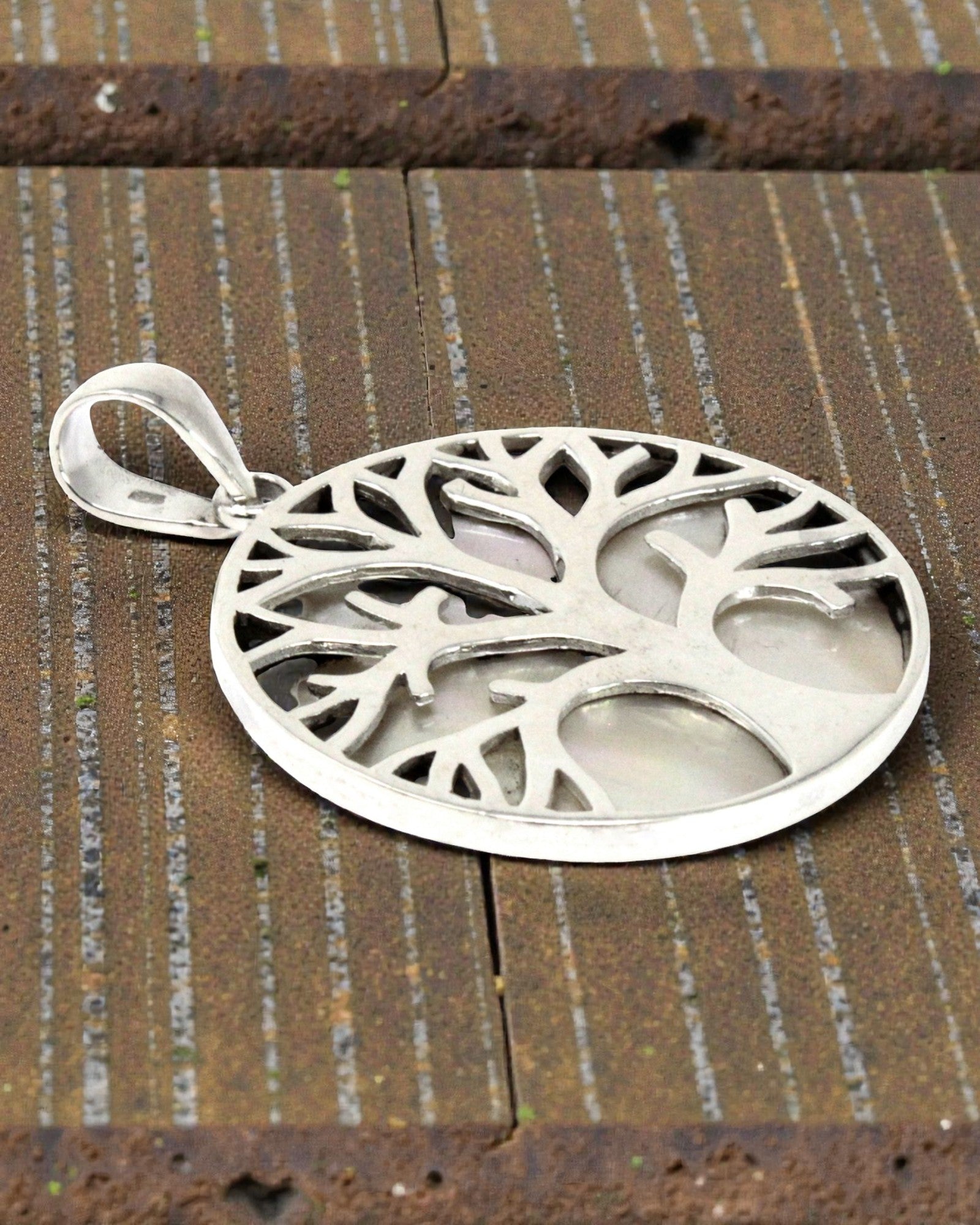 Pendente de Prata Árvore da Vida 30 mm – Mother of Pearl Pure Light